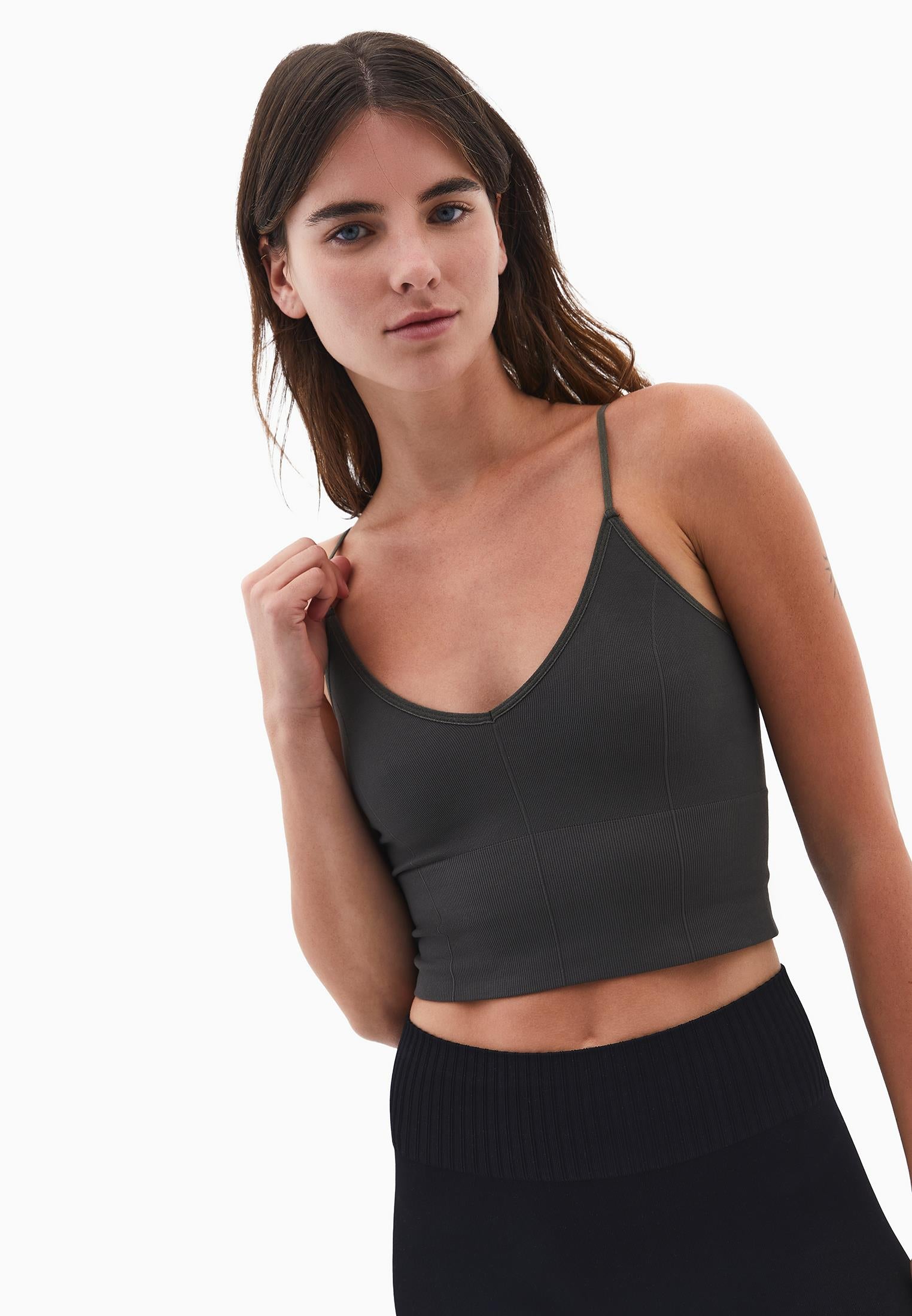 Seamless V Neck Tank Top - DEEP DEPTHS