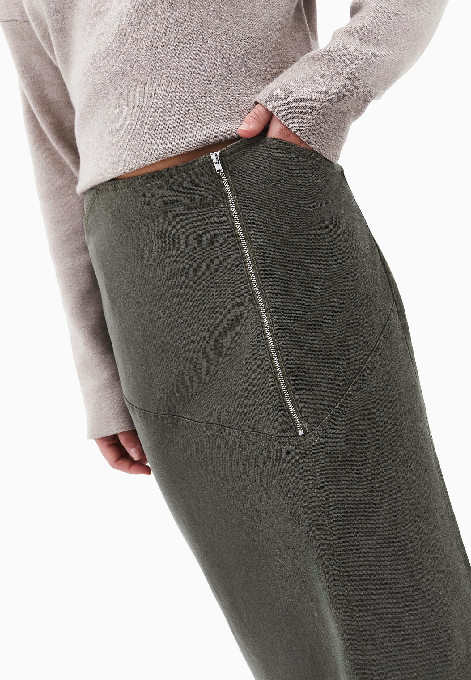 Long Skirt With Zipper Detail - DEEP DEPTHS