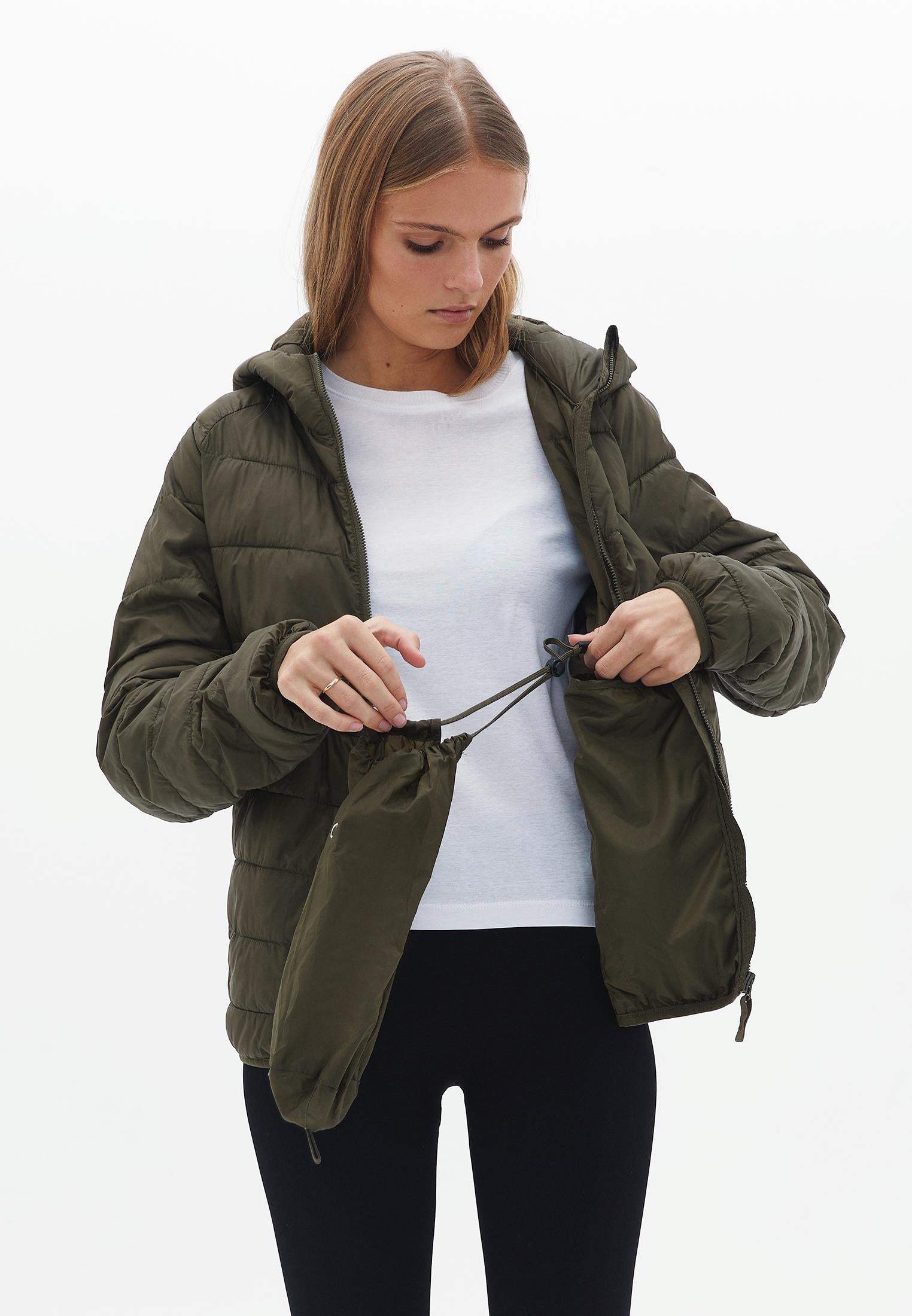 Raglan Sleeve And Hooded Long Sleeve Coat - DEEP DEPTHS