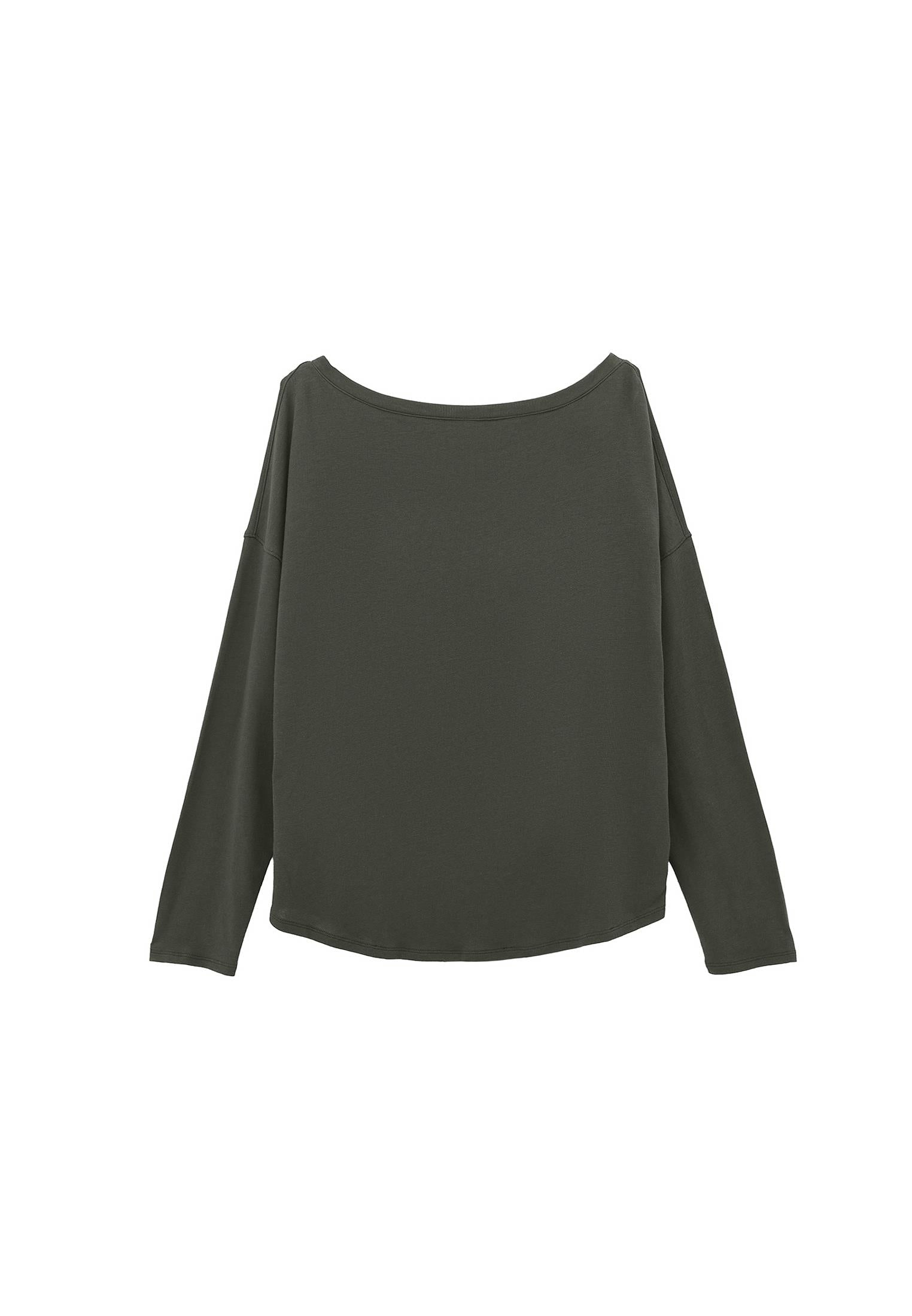 Boat Neck Loose Knit Look Sweater - DEEP DEPTHS
