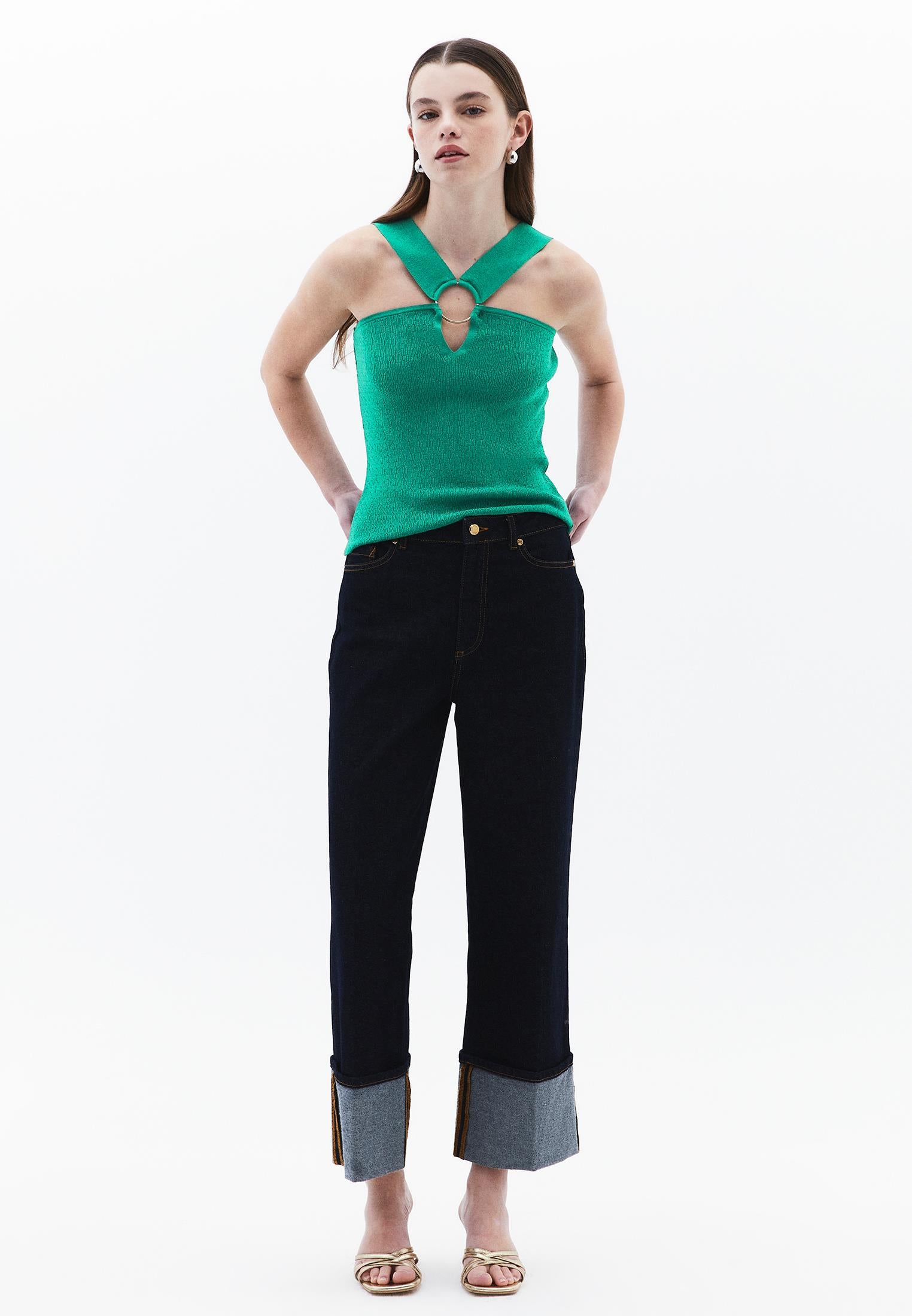 Low Neck Tank Top - DEEP SEA