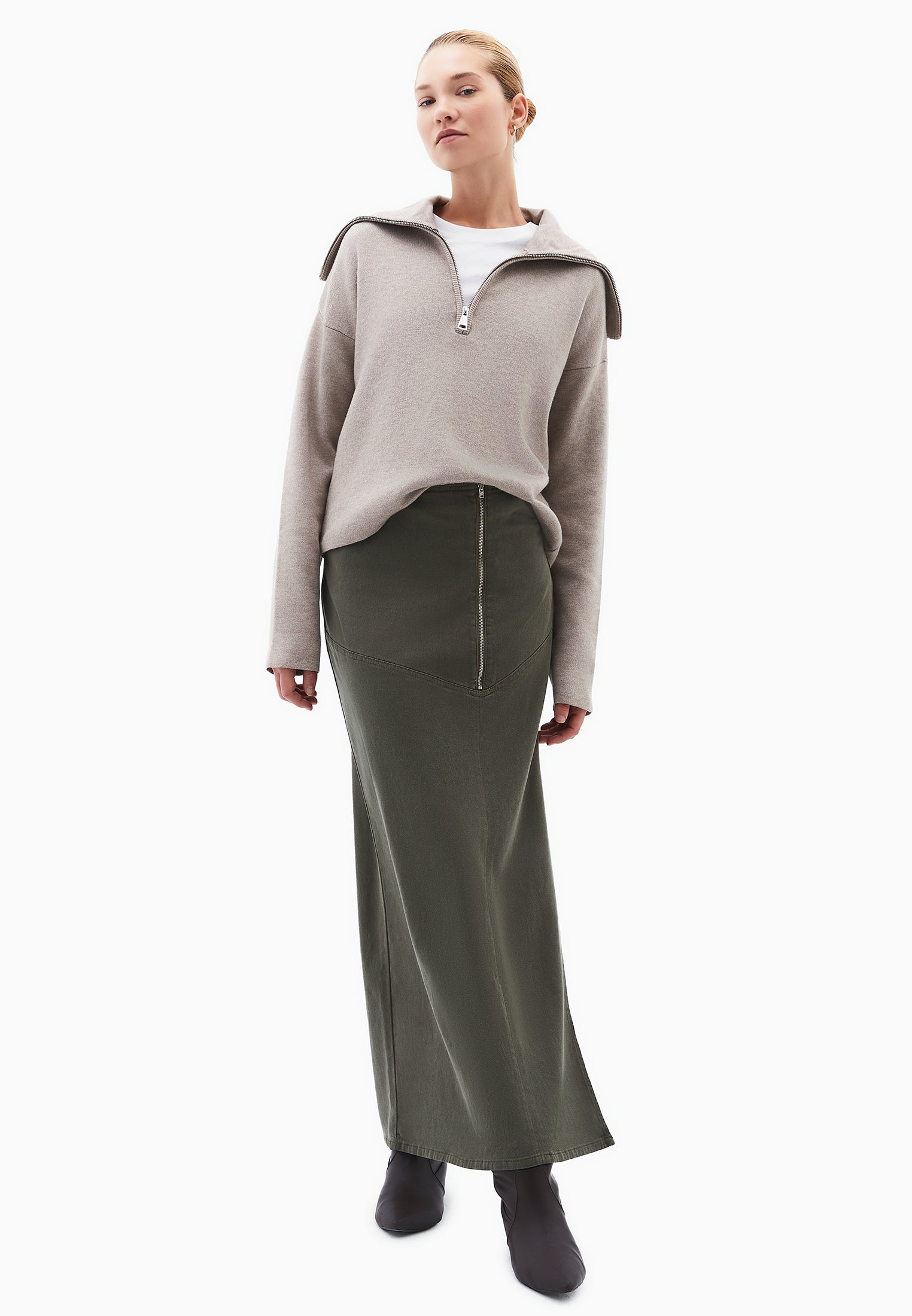 Polo Neck Viscose Sweater - DESERT TAUPE