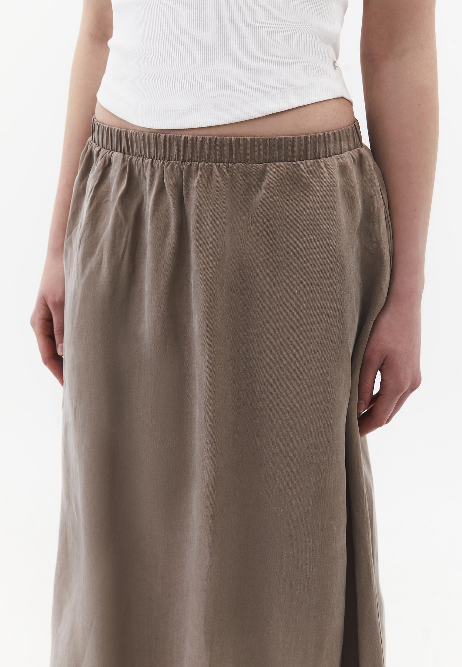 Long Flared Shirt Skirt - DESERT TAUPE
