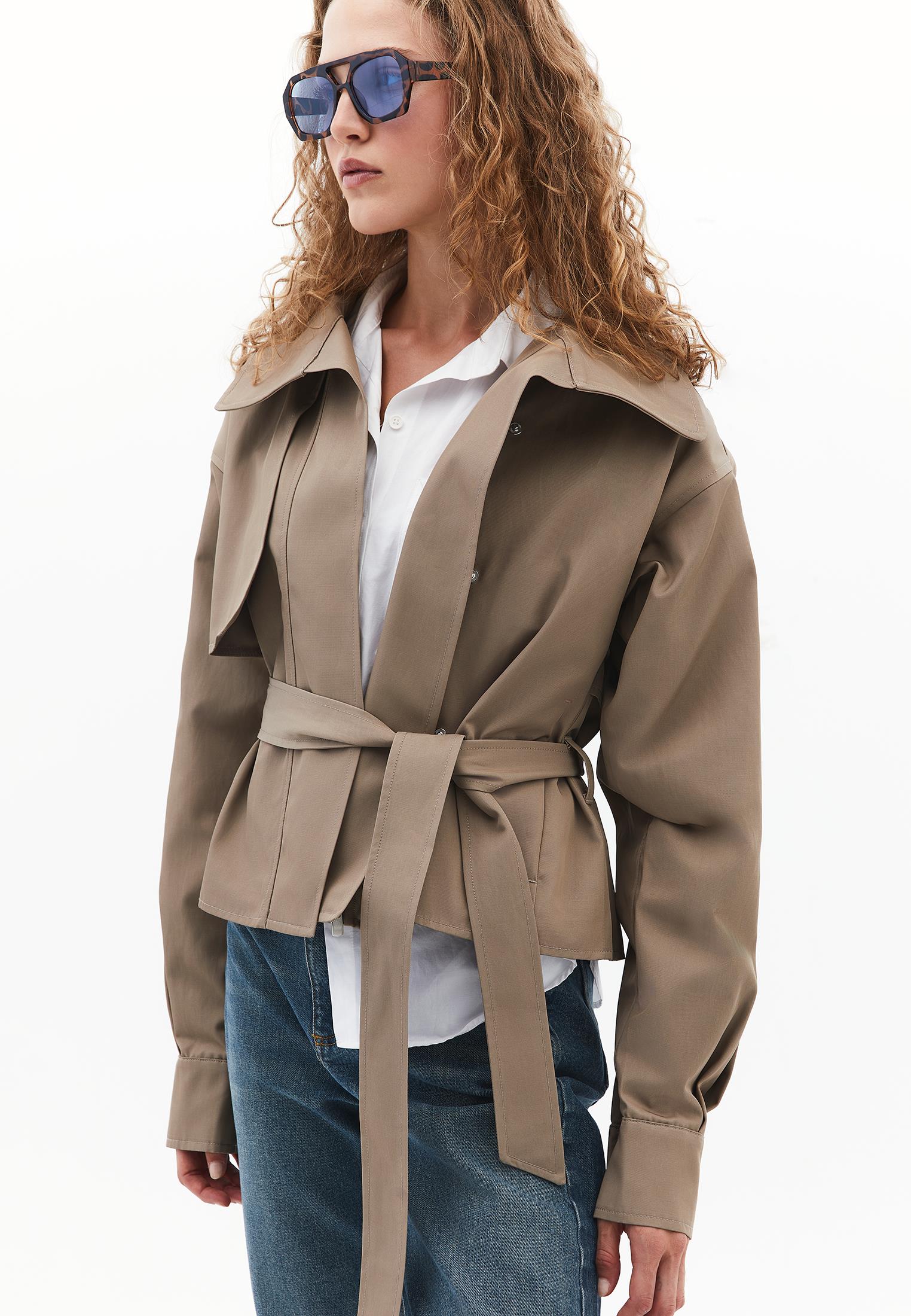 Oversize Cotton Trenchcoat - DESERT TAUPE