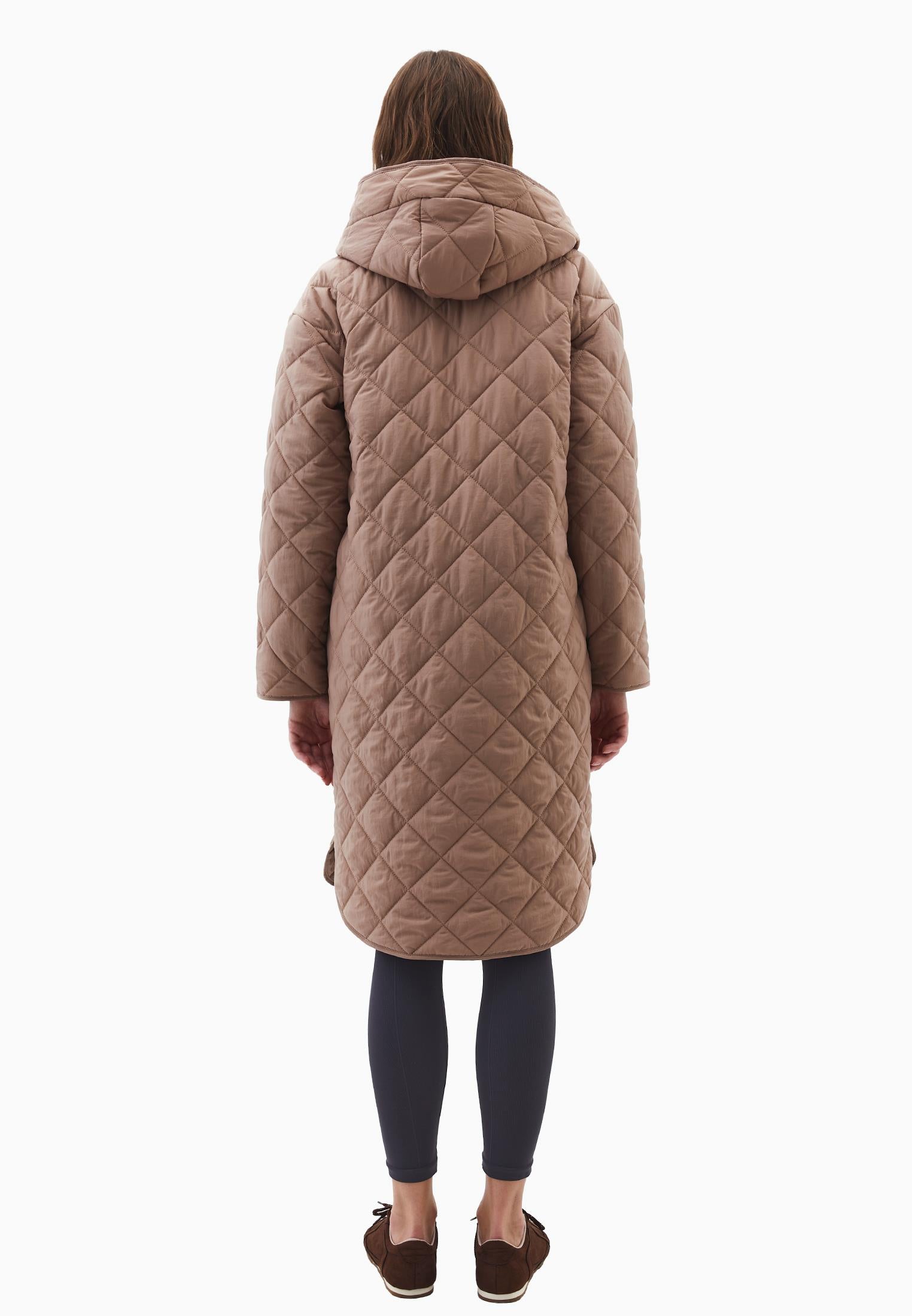 Long Coat With Hood - DESERT TAUPE
