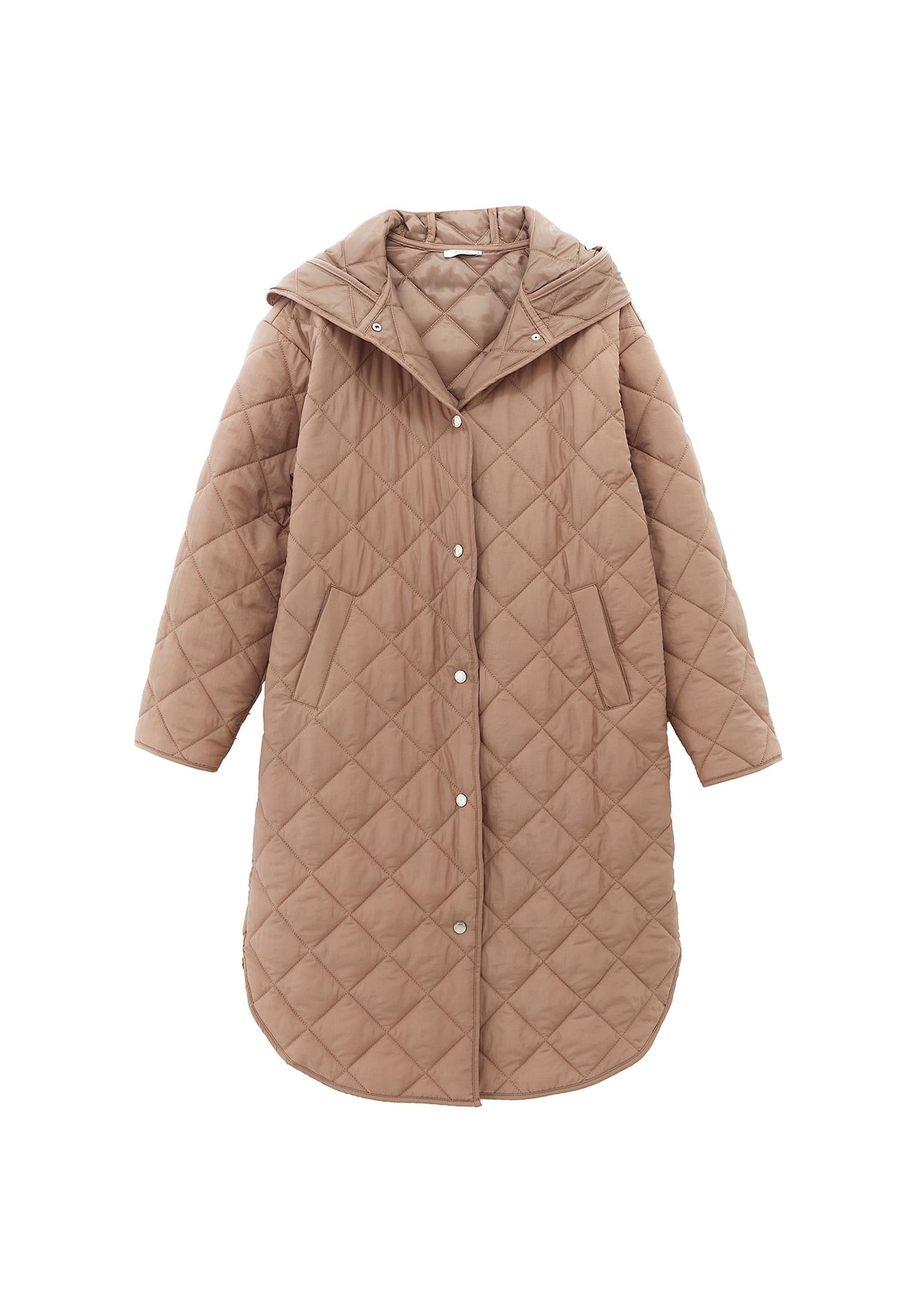 Long Coat With Hood - DESERT TAUPE