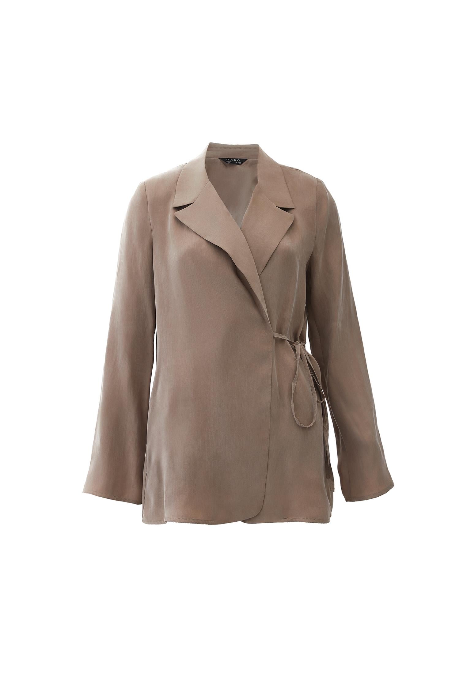 Double Breasted Blazer Jacket - DESERT TAUPE