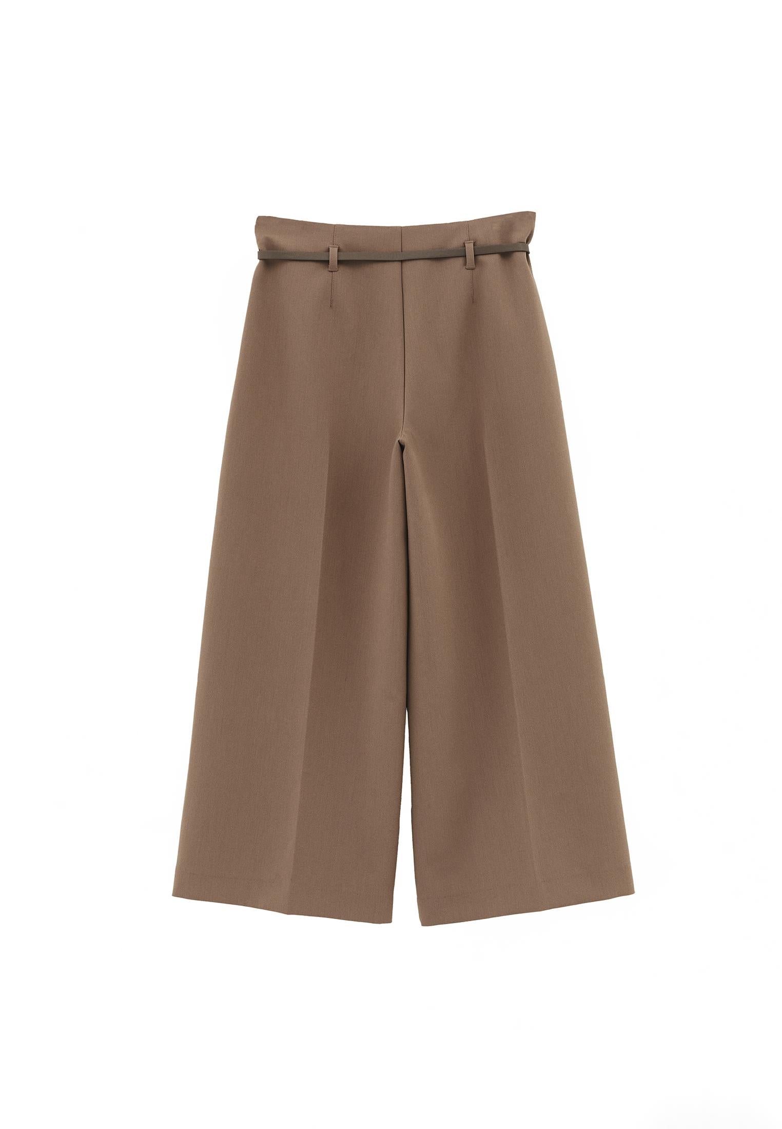 Ultra High Waist Wide Leg Pants - DESERT TAUPE