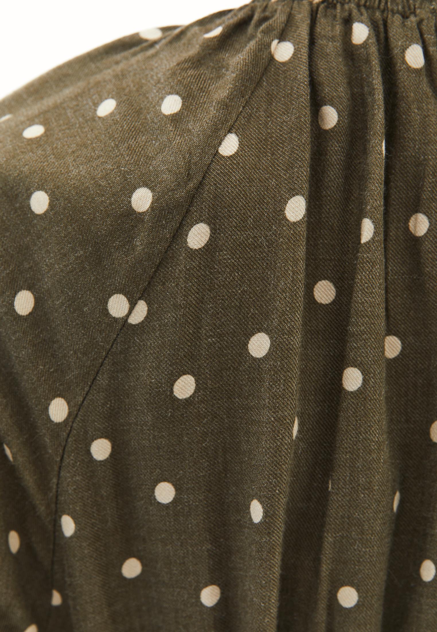 High Neck Printed Short Dress - DOT COMB