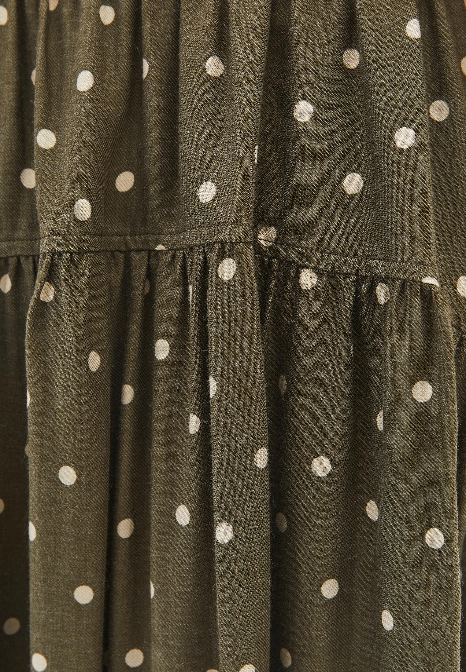 Printed Flared Midi Skirt - DOT COMB