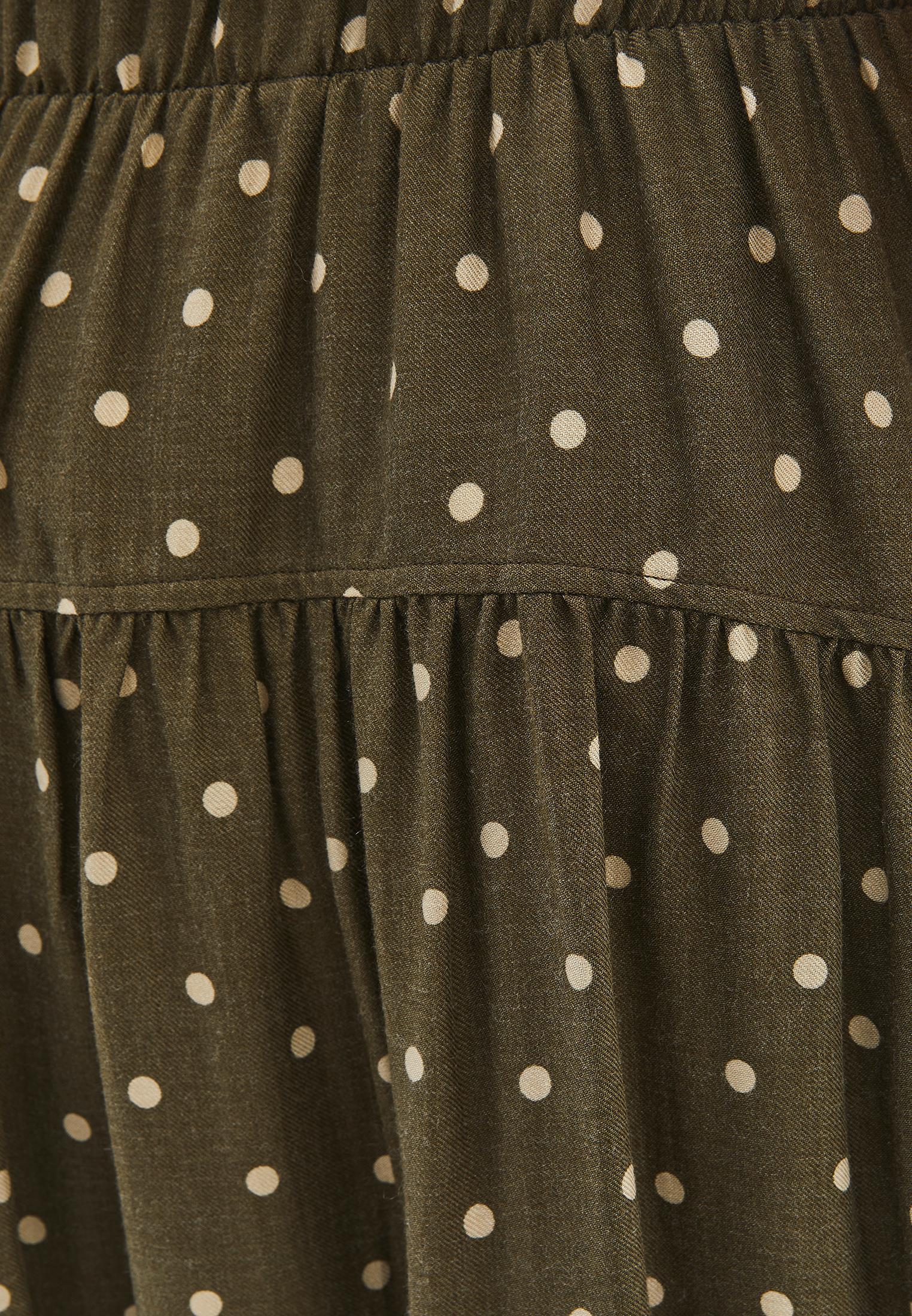 Printed Flared Midi Skirt - DOT COMB