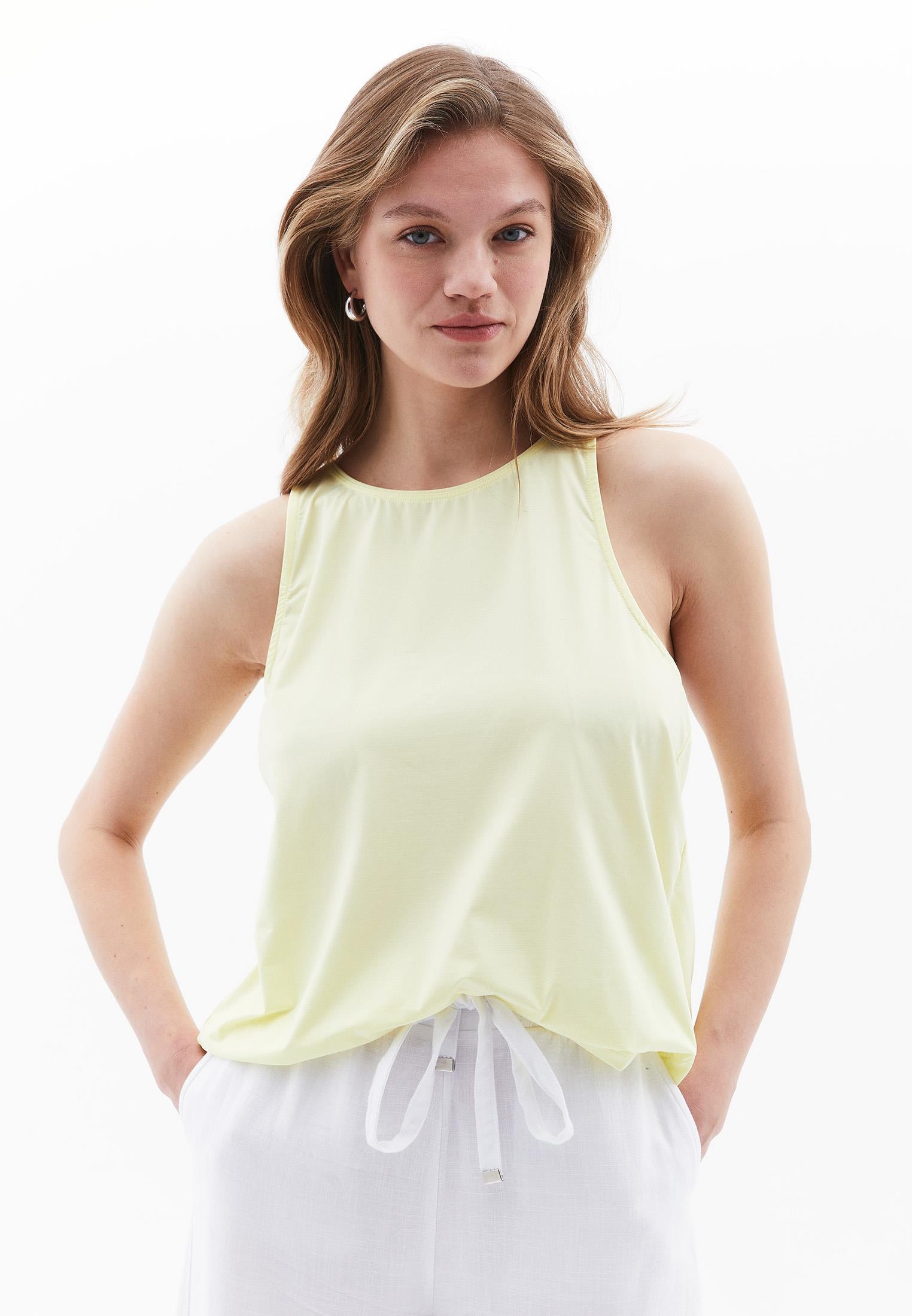 Loose Halter Neck Tank Top - ELFIN YELLOW