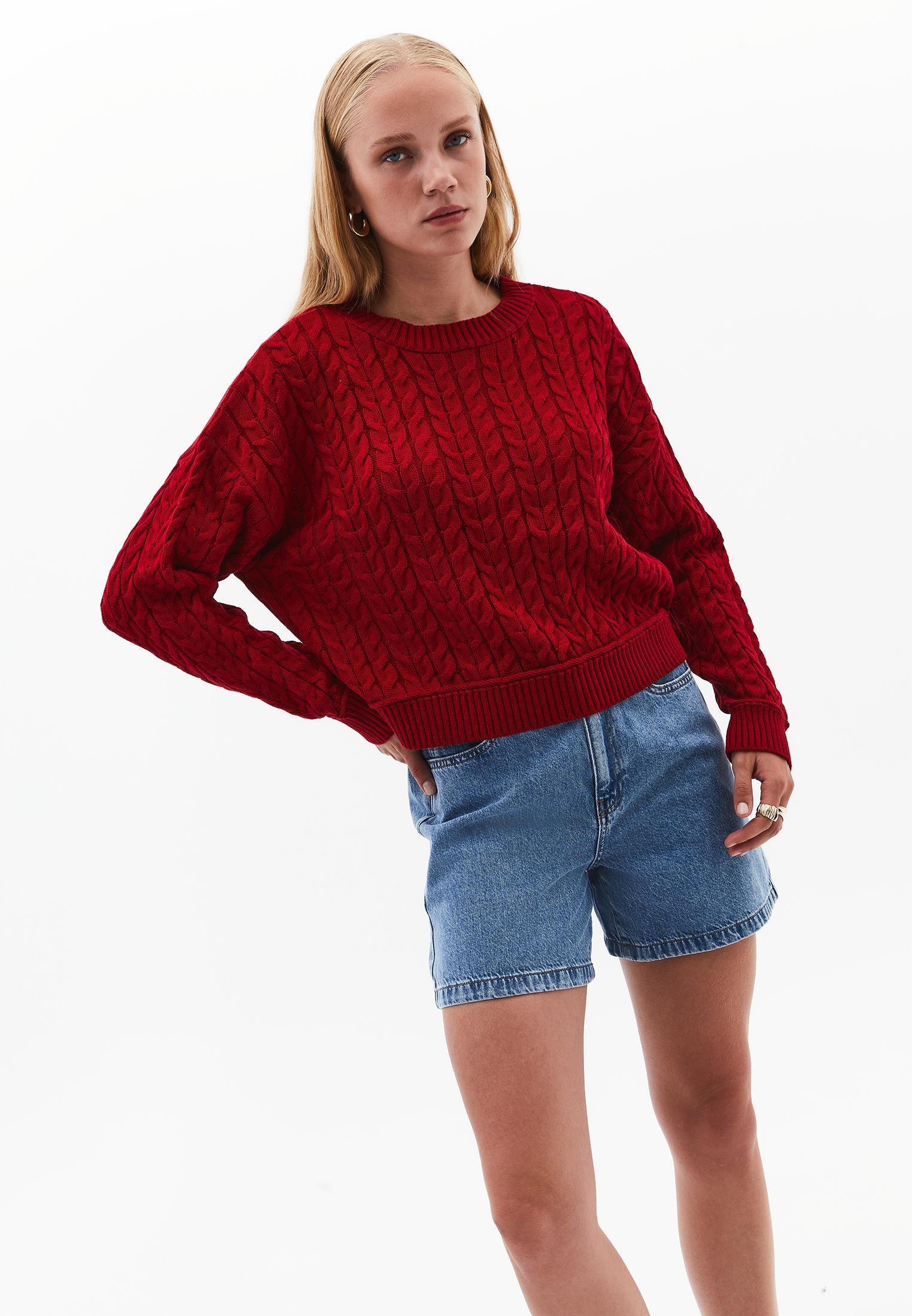 Sweater With Knitted Details - EMBOLDENED