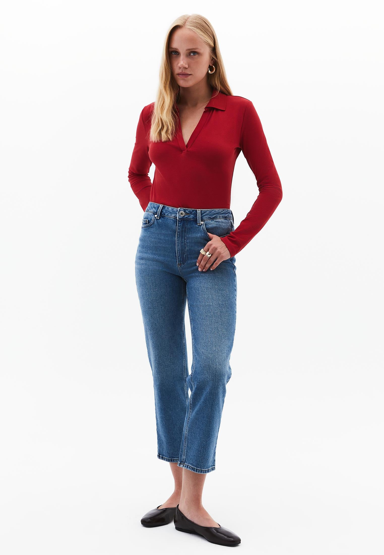 Standard Polo Collar T-Shirt With Slit Detail - EMBOLDENED
