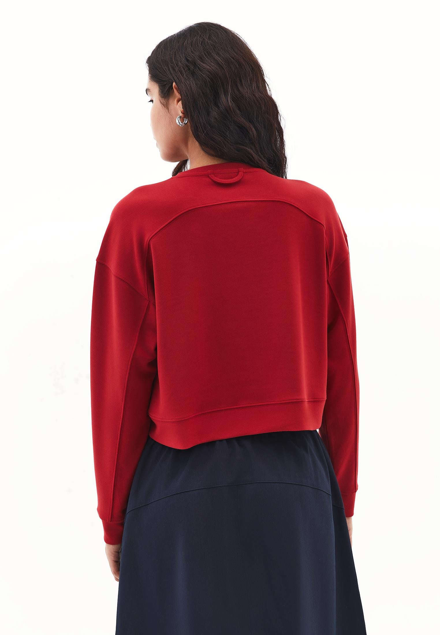 Asymmetric Cut Cropped Sweatshirt - EMBOLDENED