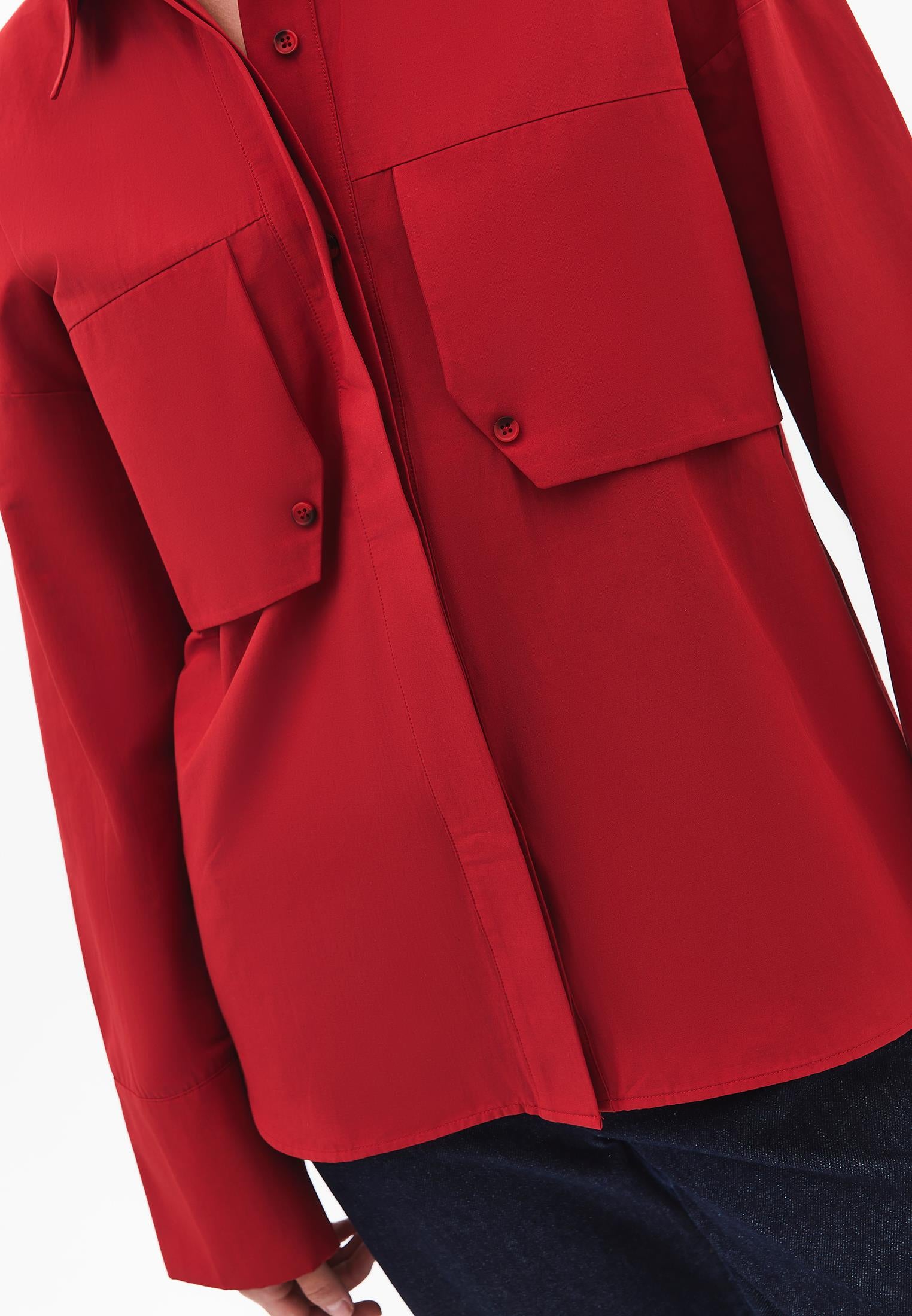 Long Sleeve Oversize Shirt With Button Details - EMBOLDENED