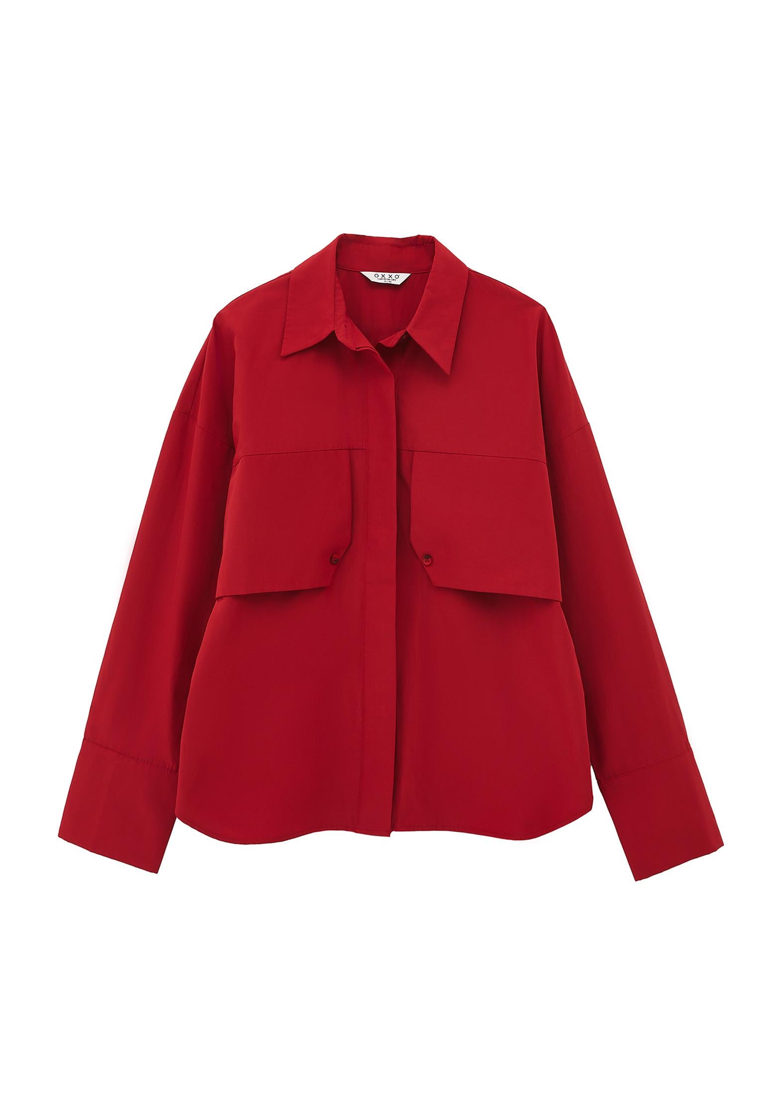 Long Sleeve Oversize Shirt With Button Details - EMBOLDENED