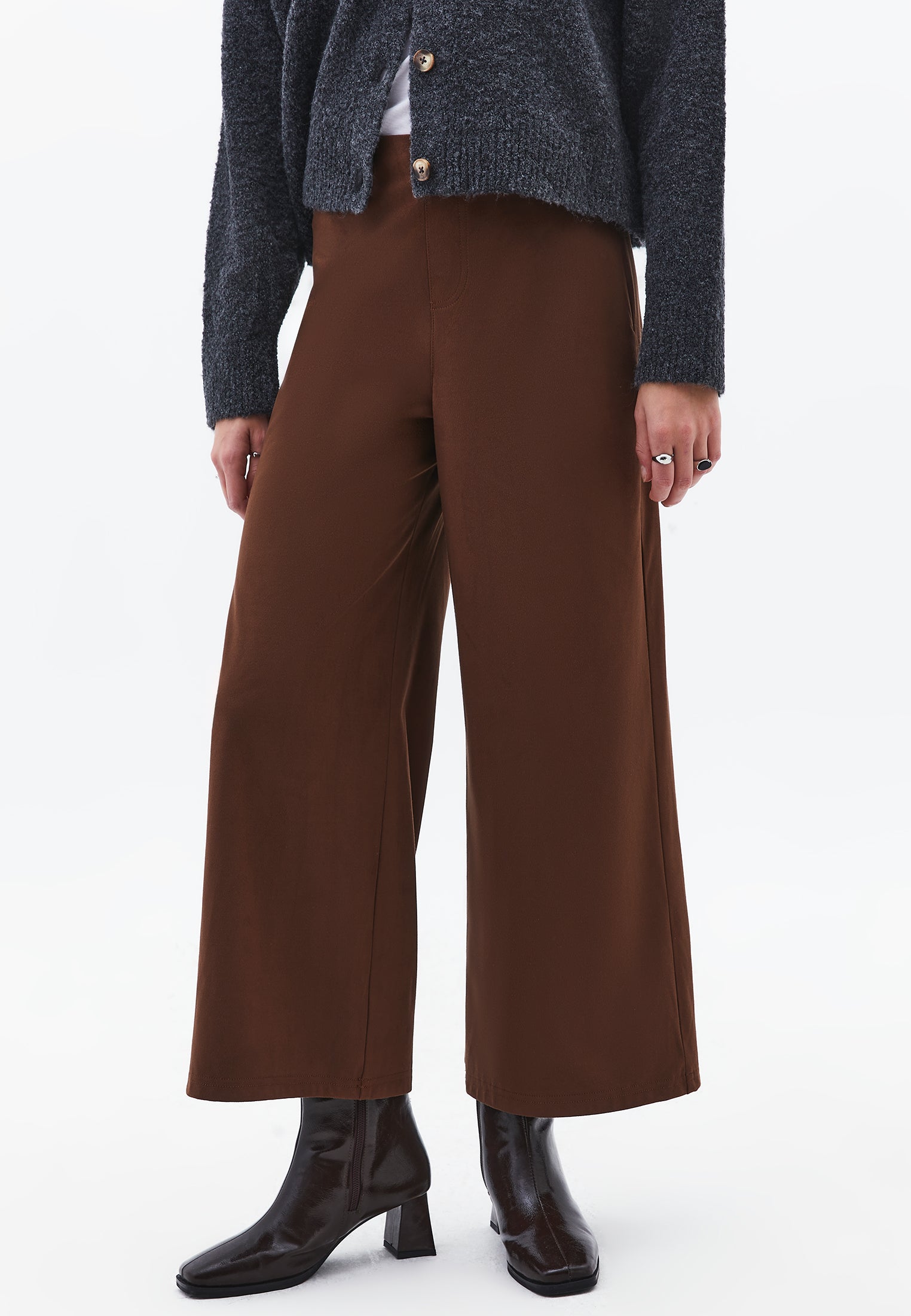 Wide Leg Ultra High Waist Trousers - EMPERADOR