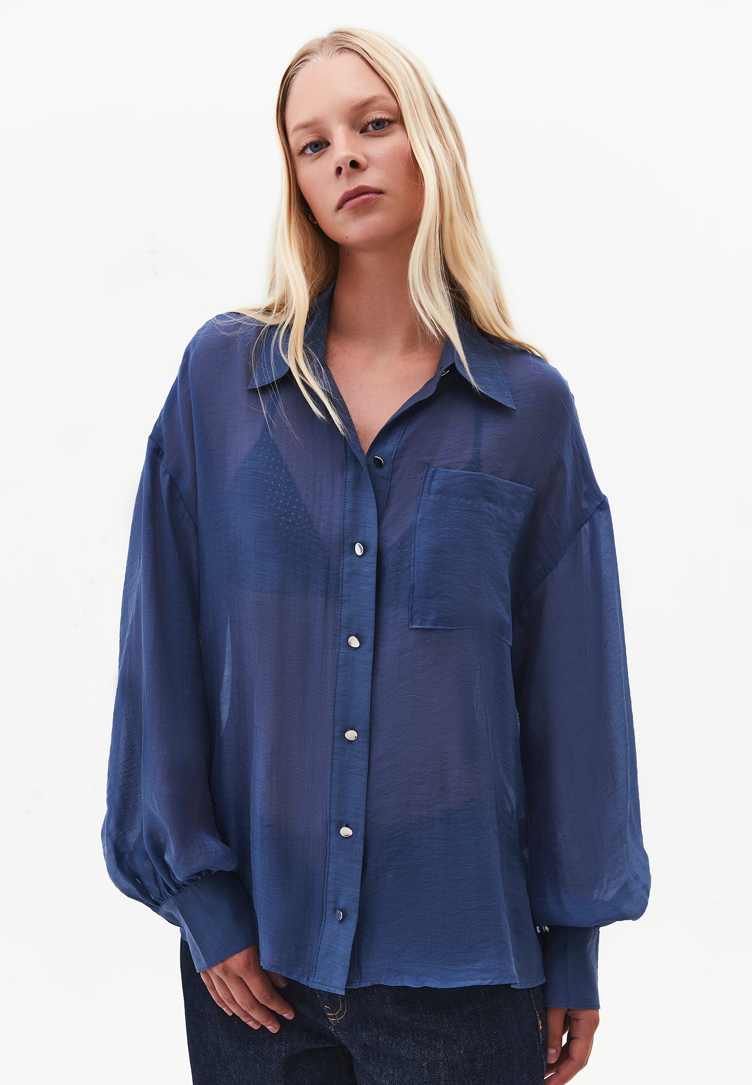 Shirt With Button And Pocket Detail - ENSIGN BLUE