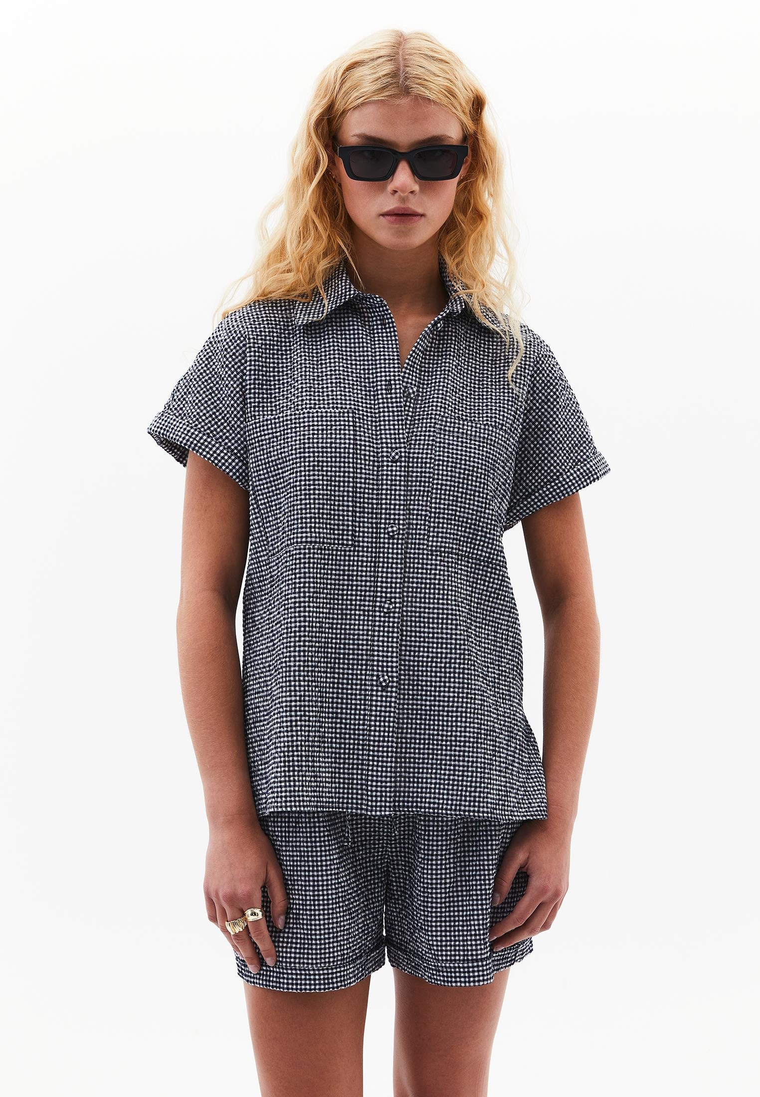 Short Sleeve Shirt - EVENING BLUE GINGHAM