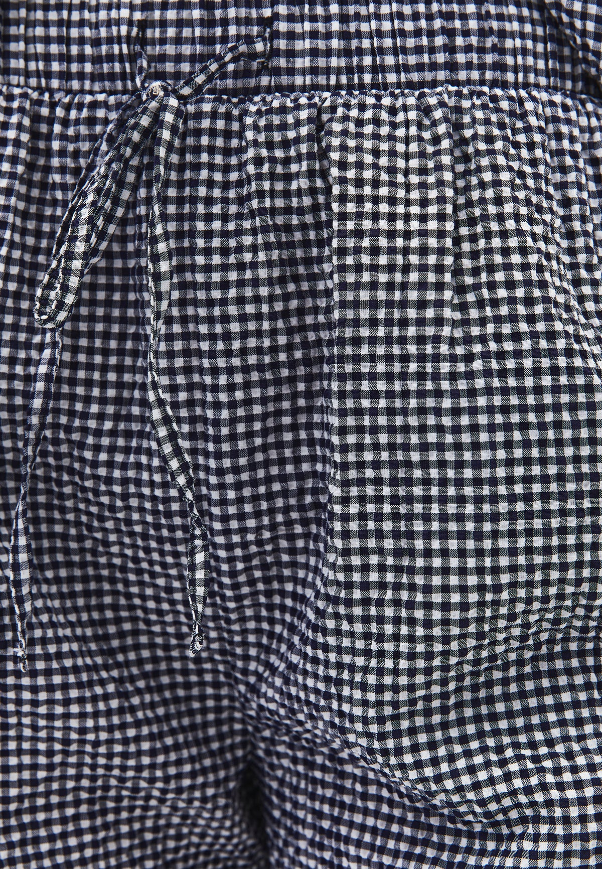 Ultra High Waist Shorts - EVENING BLUE GINGHAM