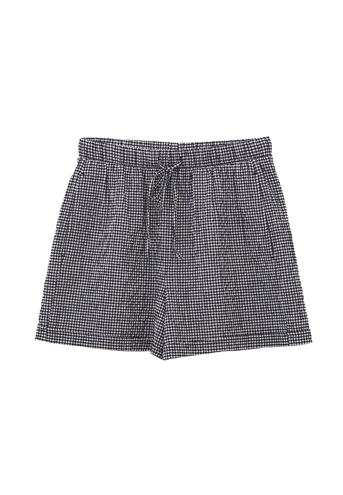 Ultra High Waist Shorts - EVENING BLUE GINGHAM