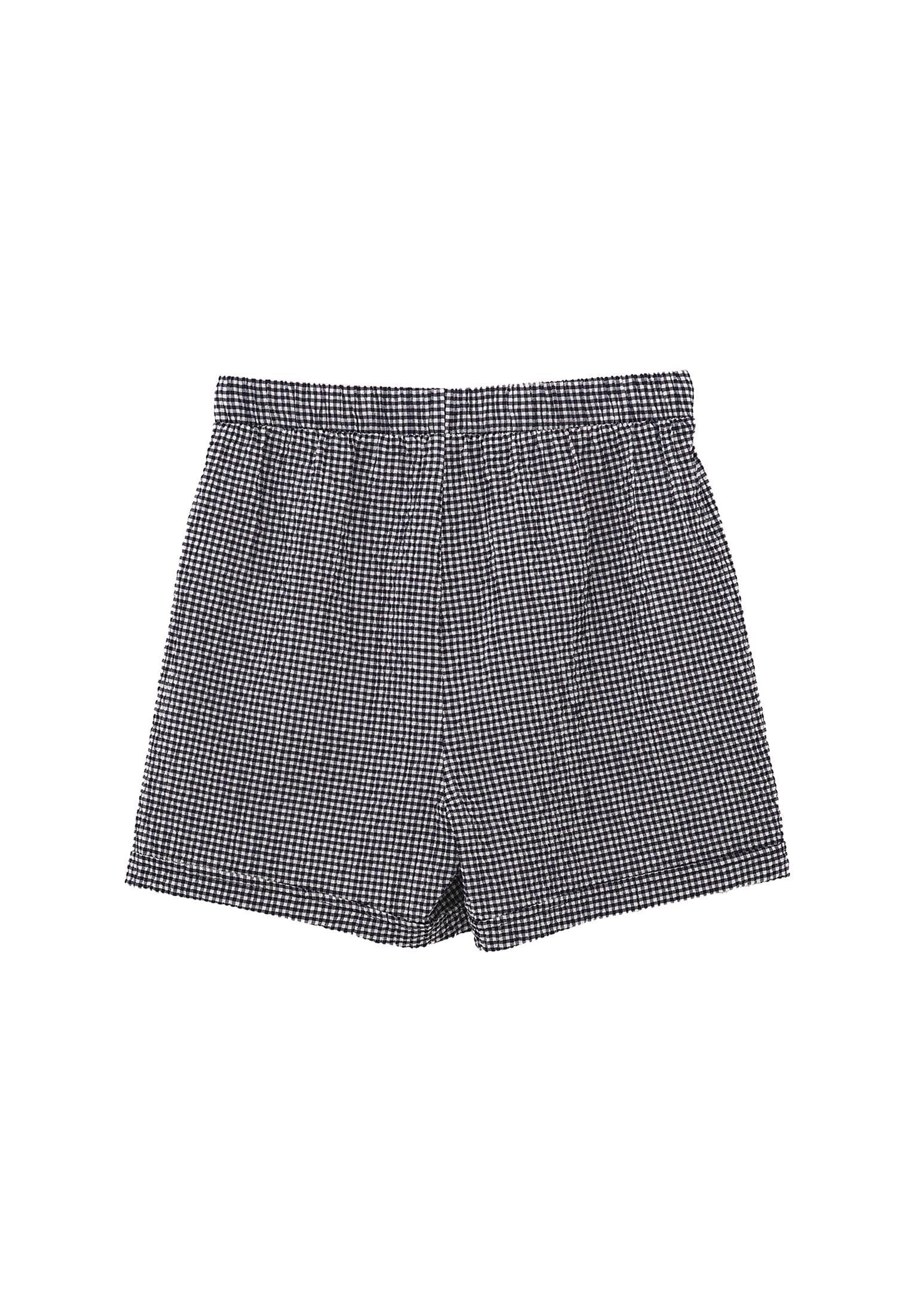 Ultra High Waist Short Shorts - EVENING BLUE GINGHAM
