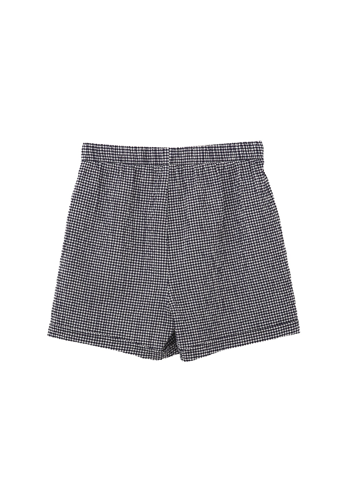 Ultra High Waist Shorts - EVENING BLUE GINGHAM