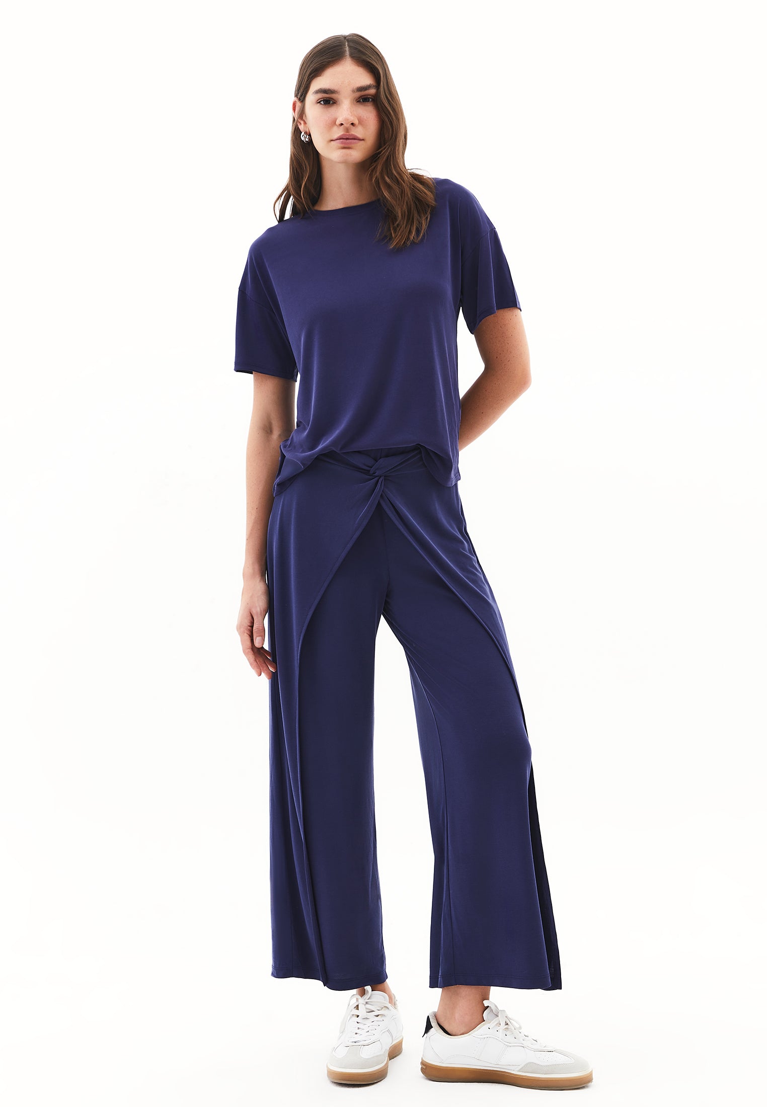 Standard Loose Short Sleeve T-Shirt - EVENING BLUE