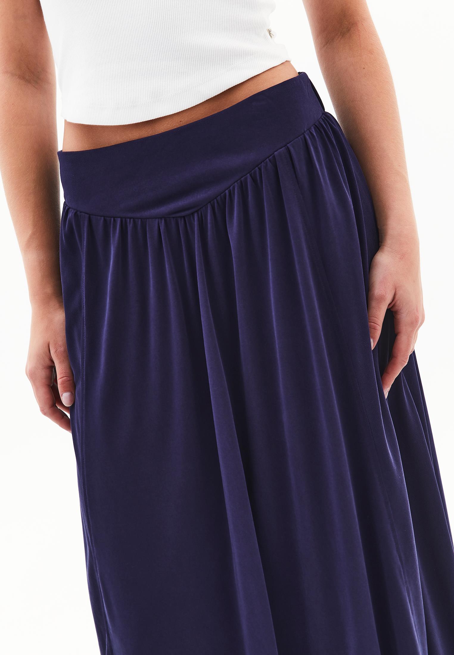 Balloon Form Midi Skirt - EVENING BLUE