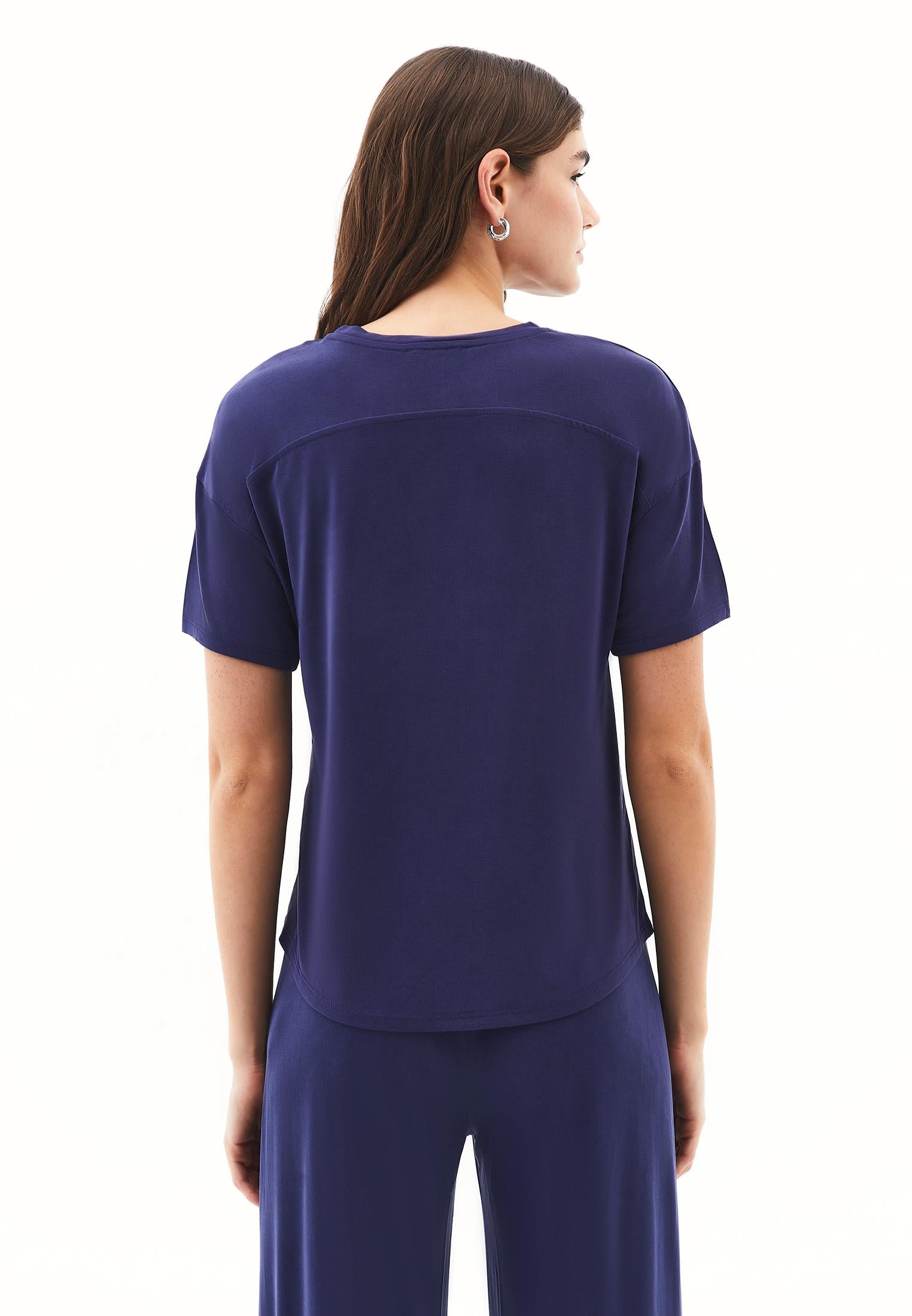 Standard Loose Short Sleeve T-Shirt - EVENING BLUE