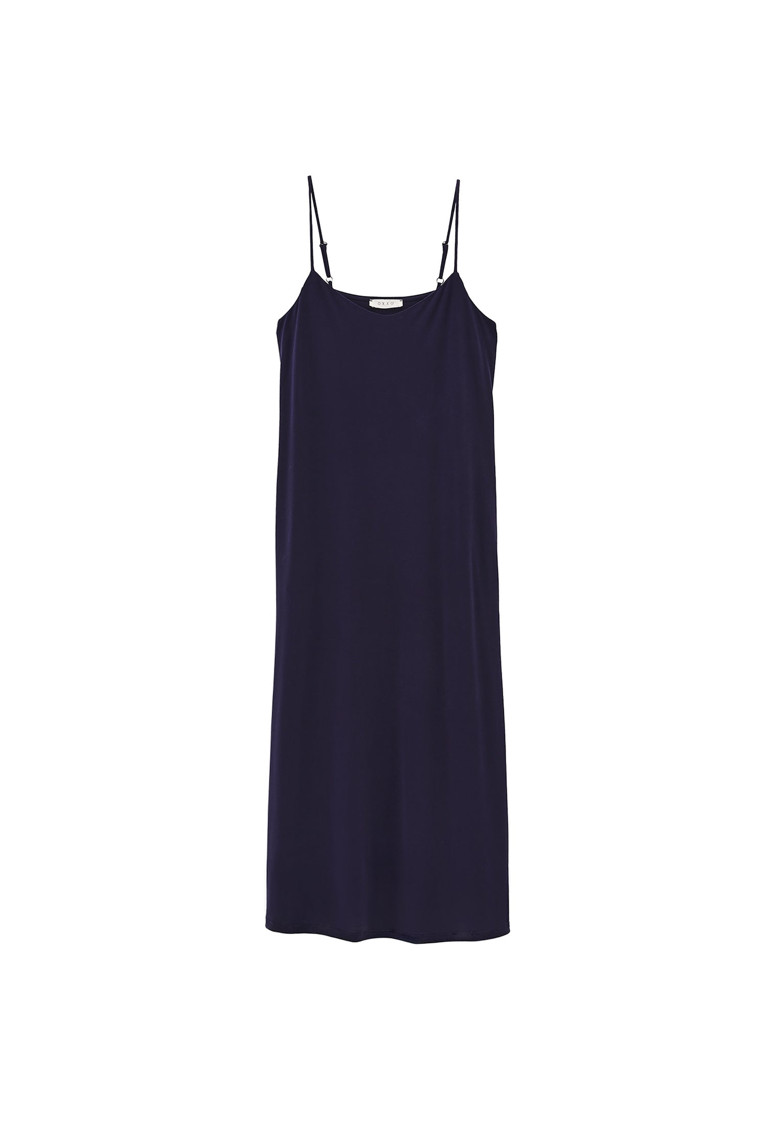 V Neck Sleeveless Midi Dress - EVENING BLUE