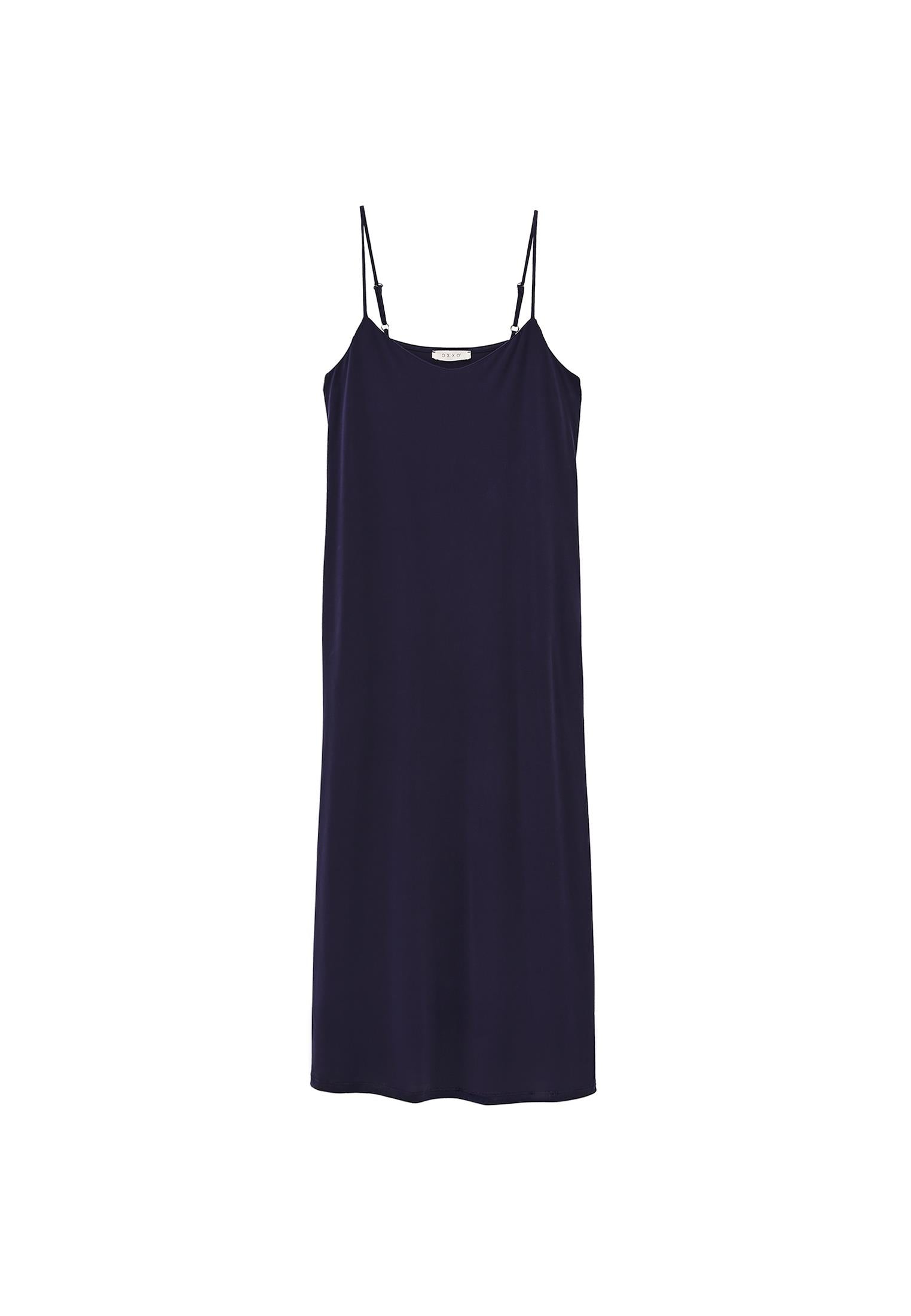 V Neck Sleeveless Midi Dress - EVENING BLUE