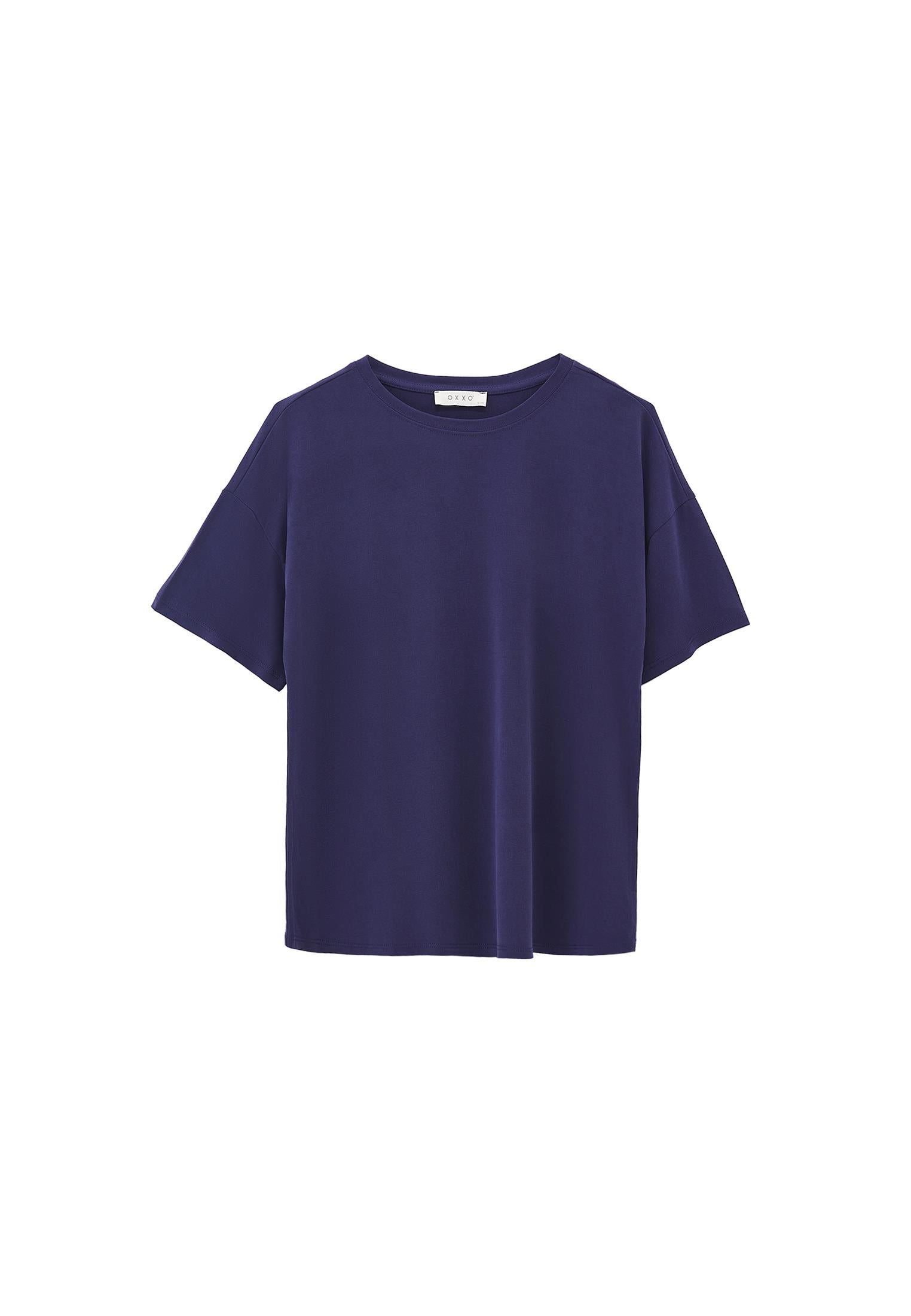 Standard Loose Short Sleeve T-Shirt - EVENING BLUE