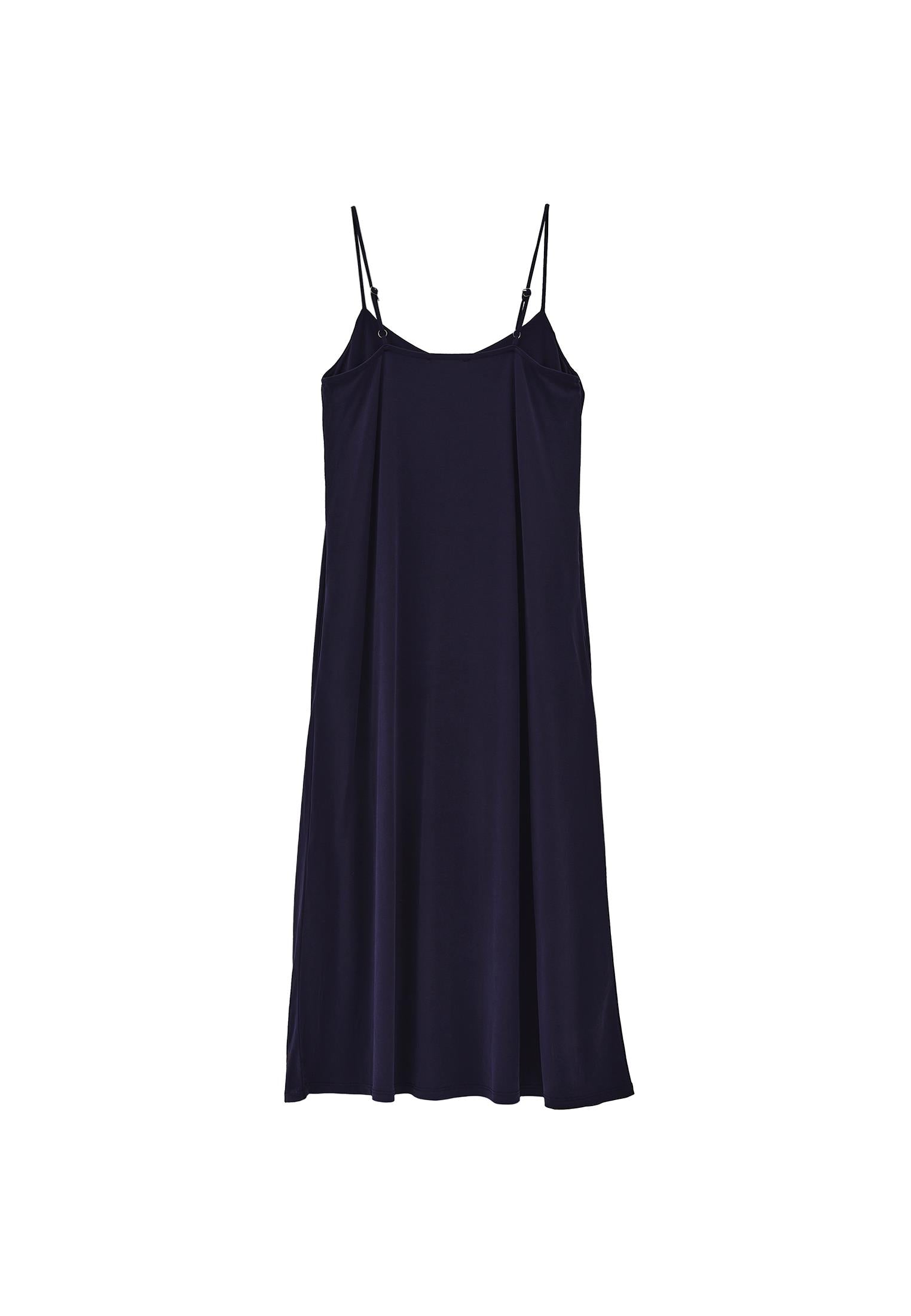 V Neck Sleeveless Midi Dress - EVENING BLUE