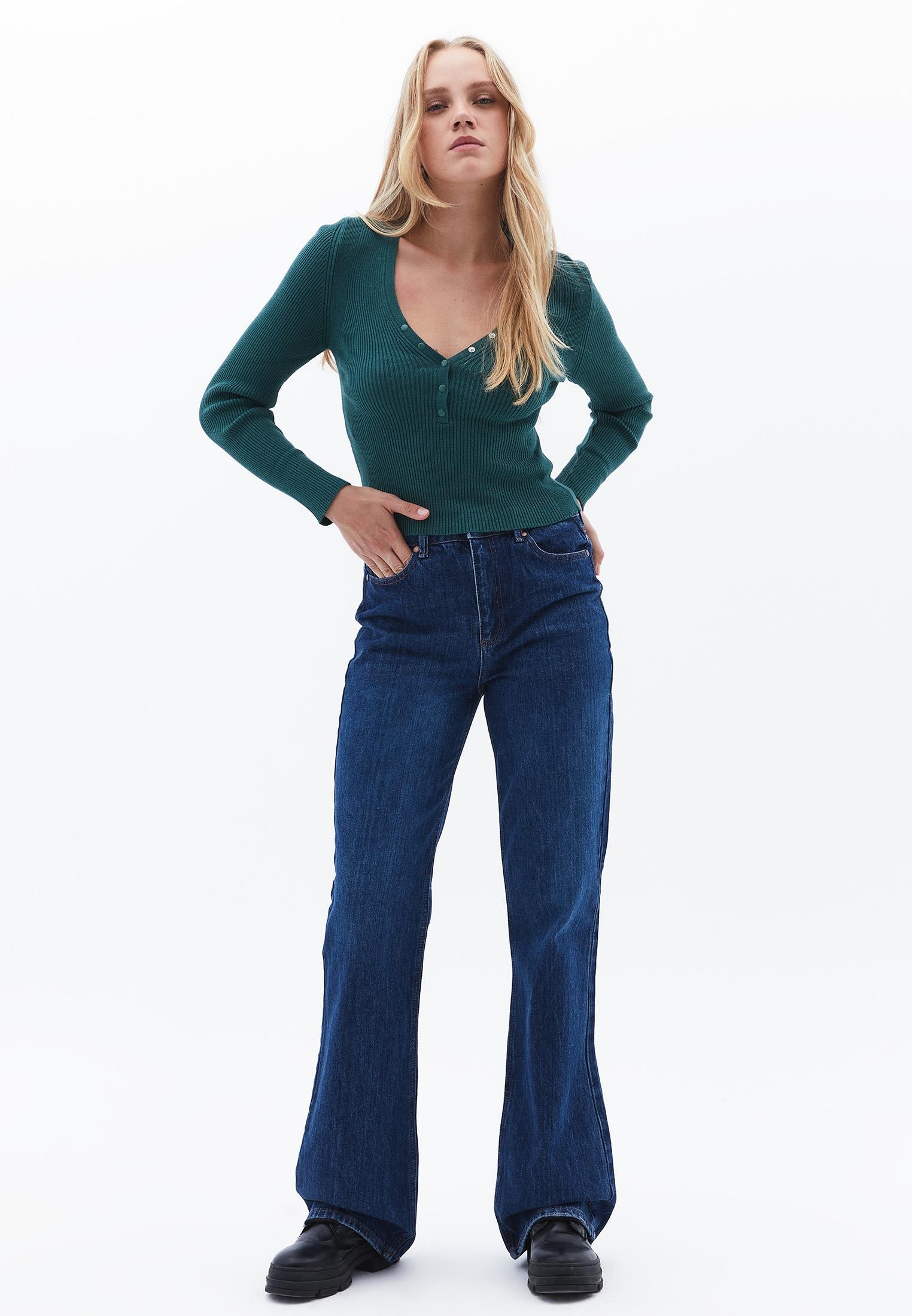 V Neck Long Sleeve Sweater - FAIRWAY
