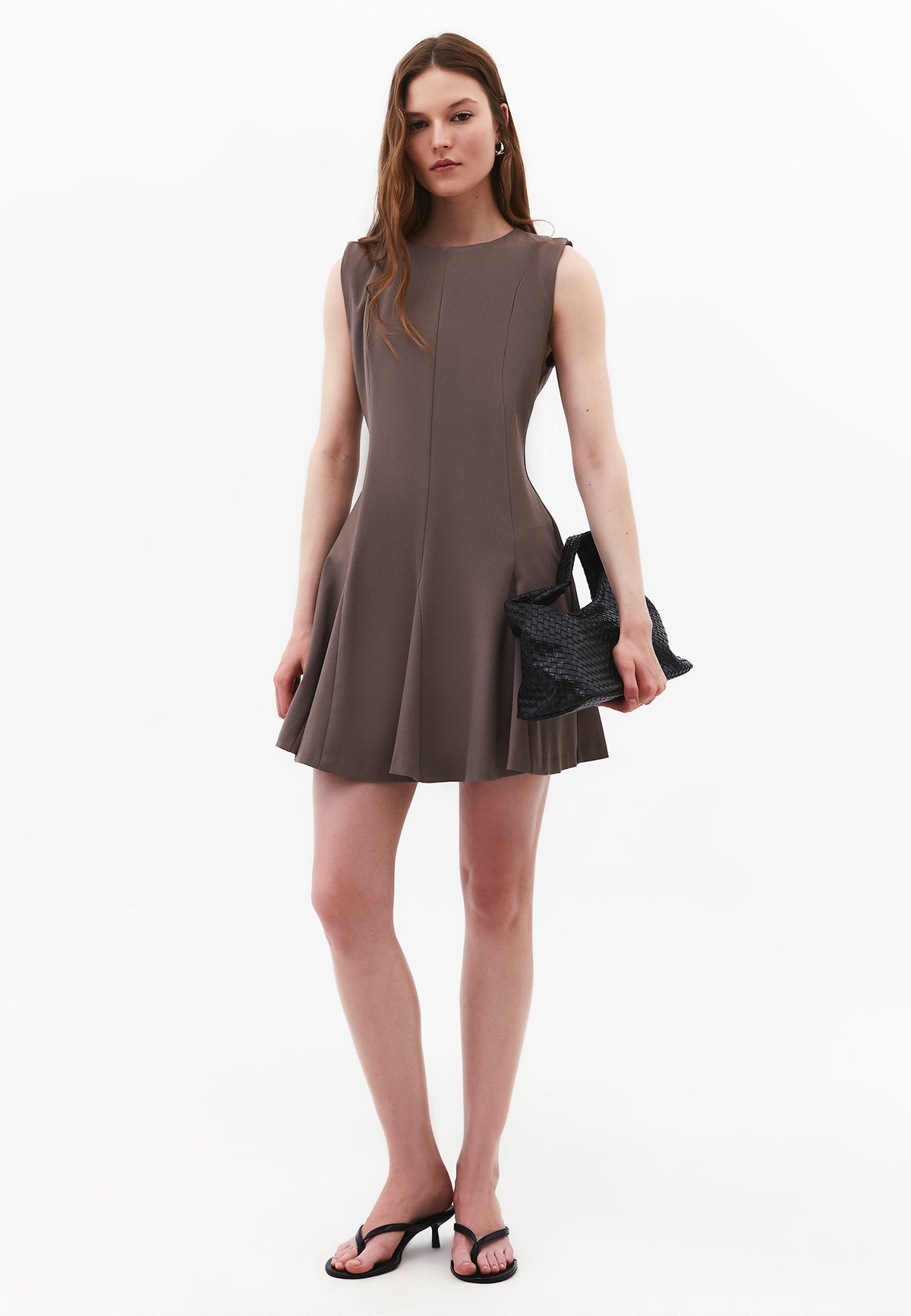 Sleeveless Short Dress with Crew Neck - FALCON