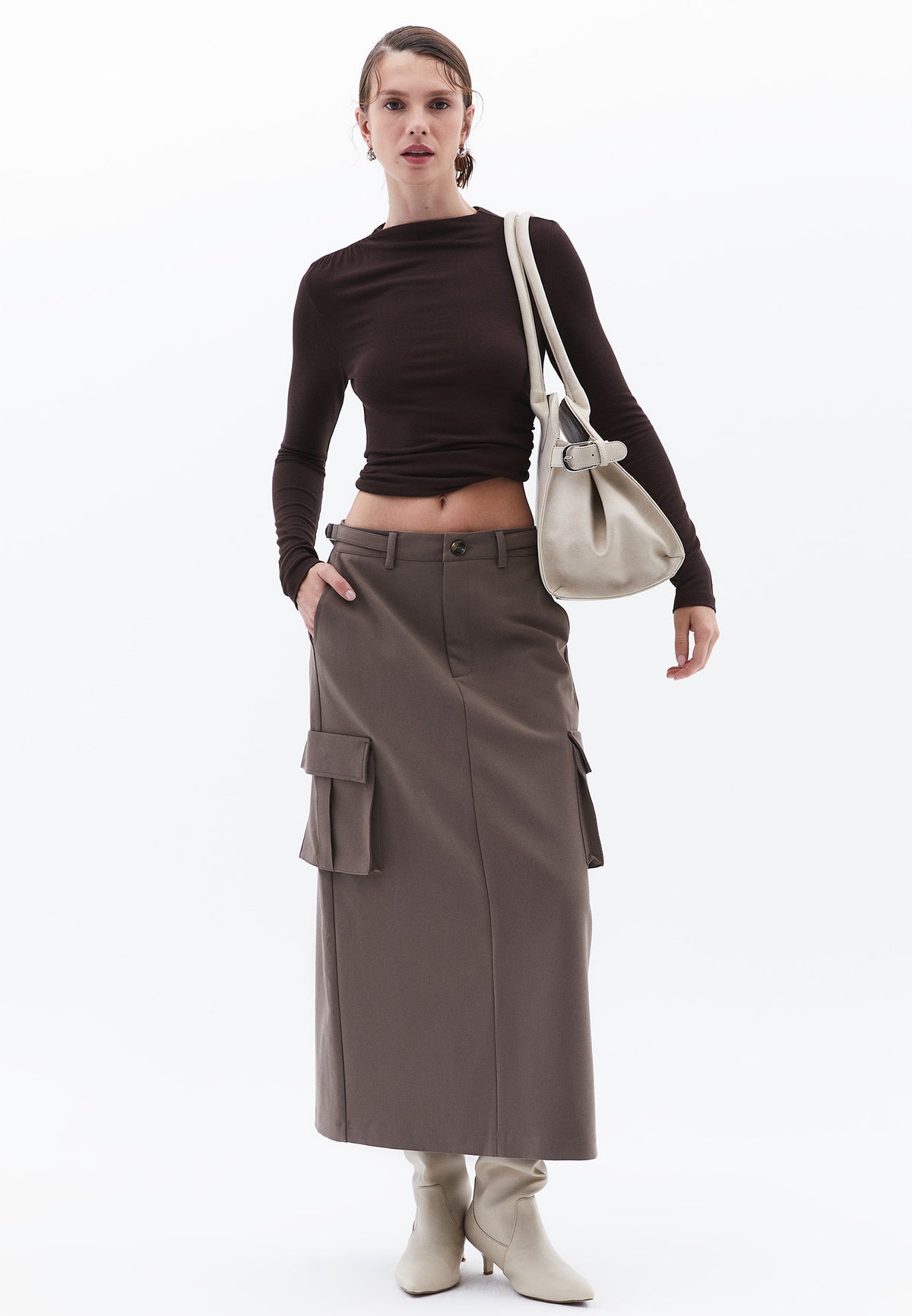 Long Slim Skirt with Pocket Detail - FALCON