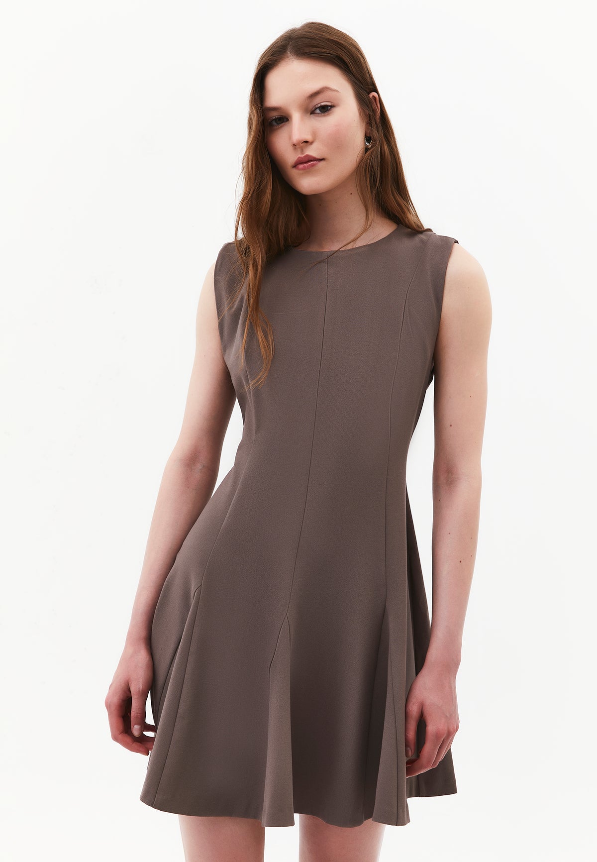 Sleeveless Short Dress with Crew Neck - FALCON