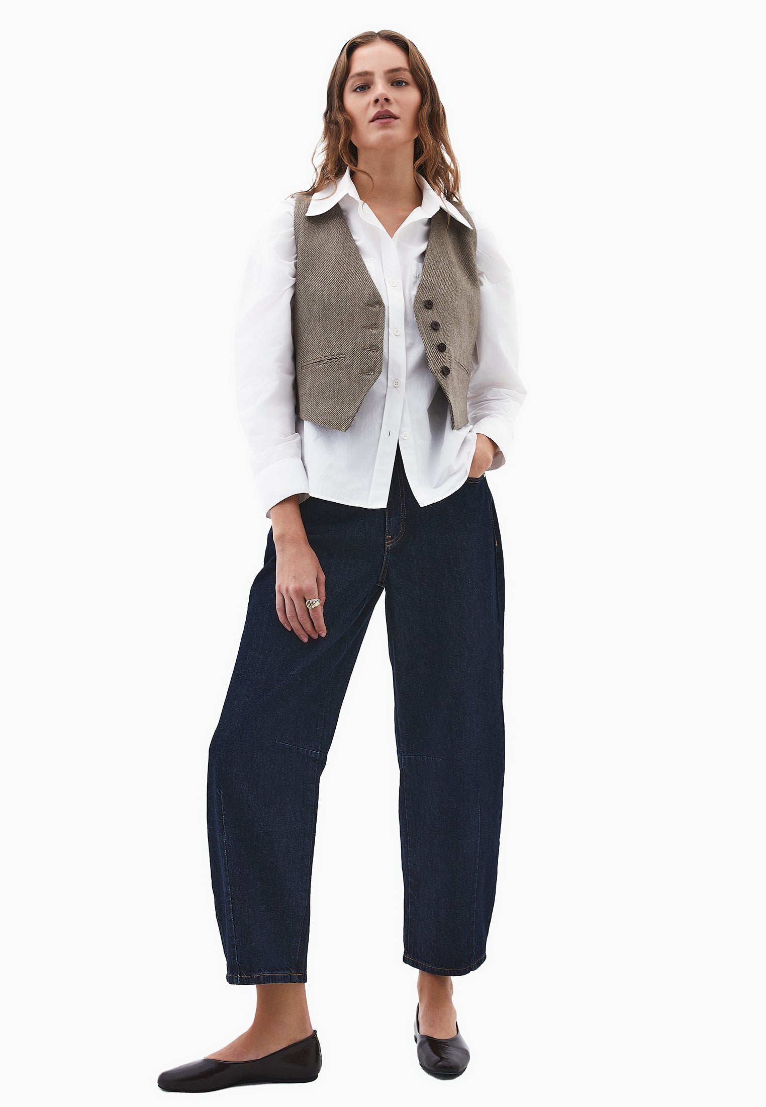 V Neck Wool Vest - FALCON