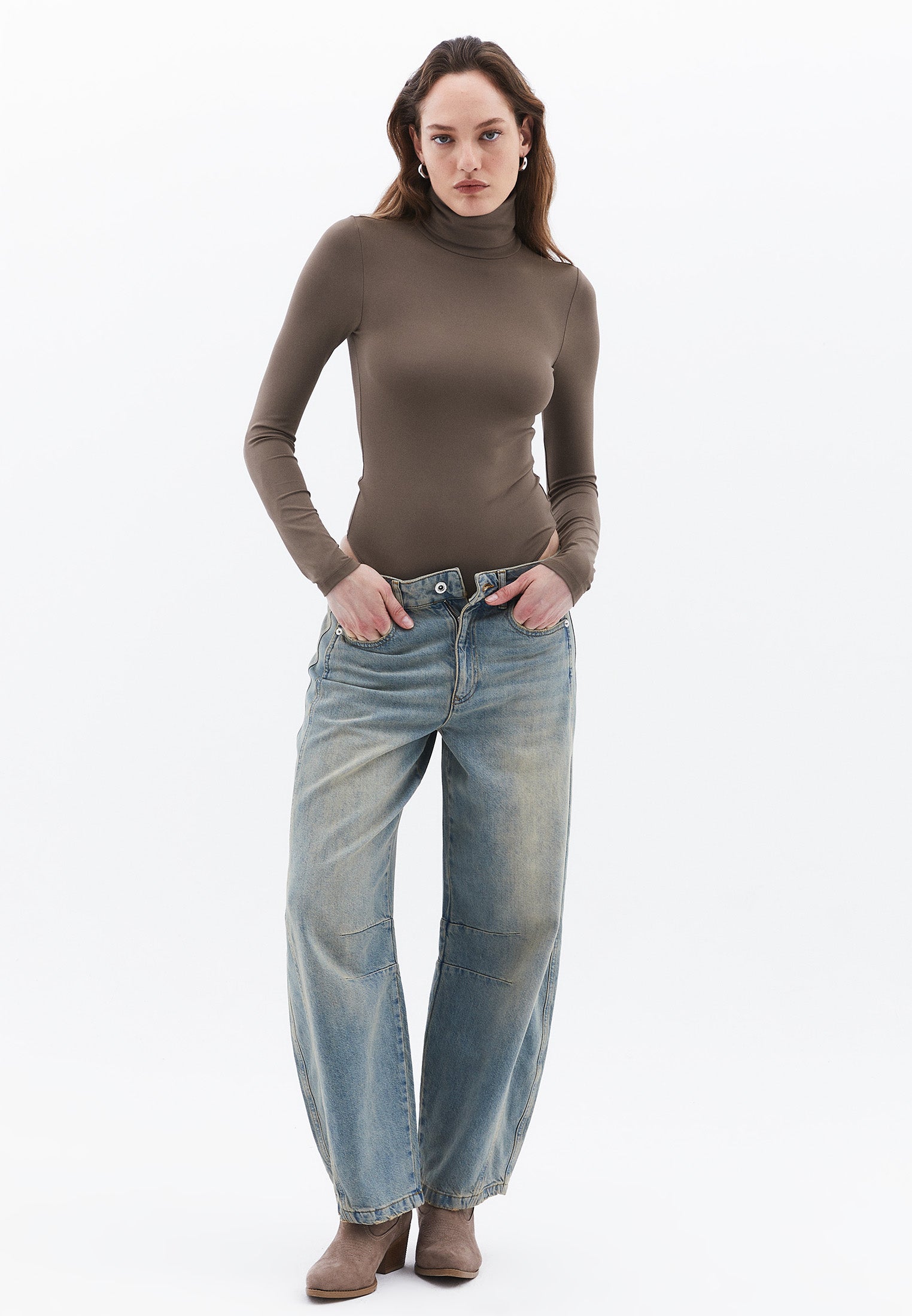 Turtleneck Long Sleeve Bodysuit - FALCON