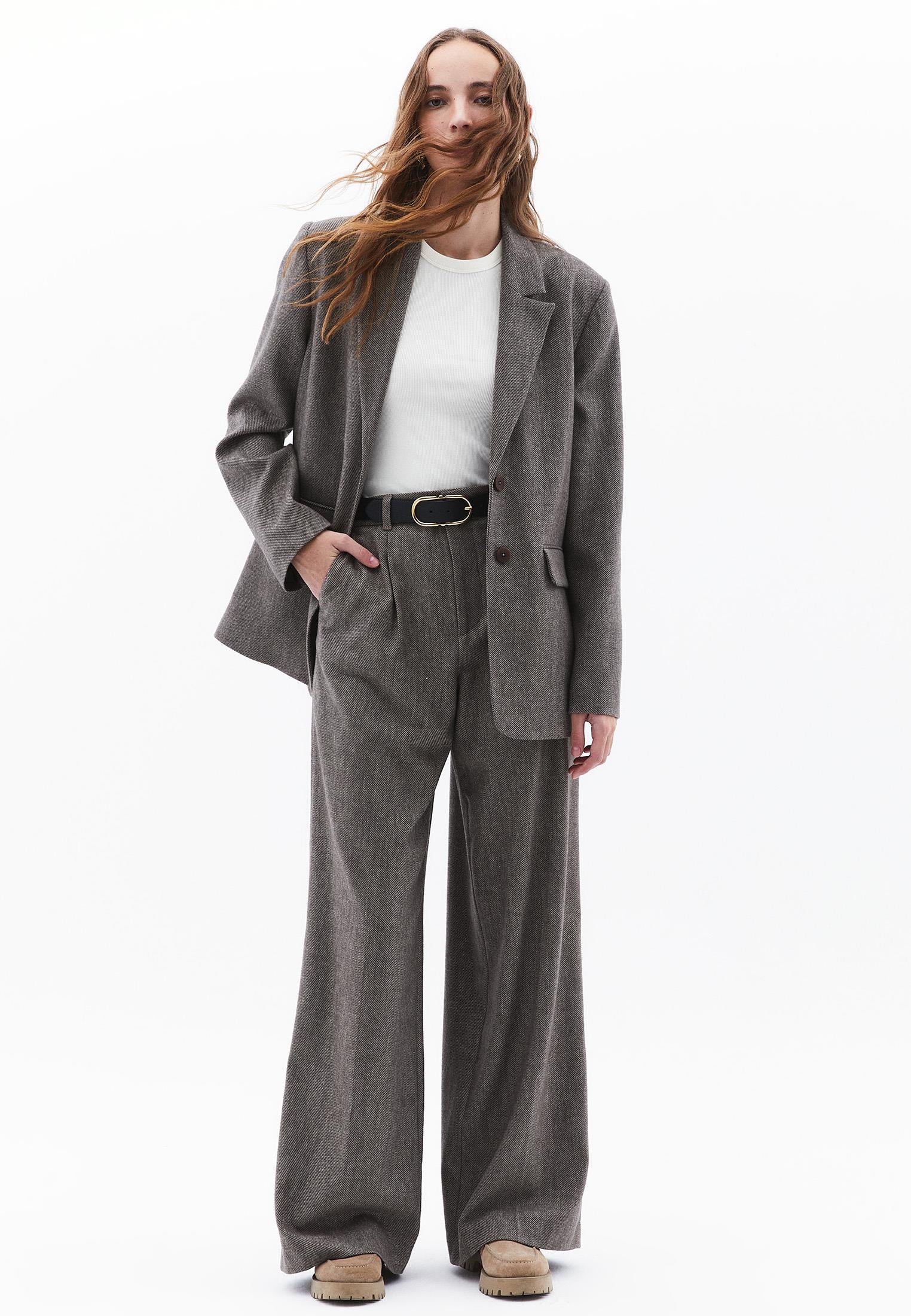 Oversize Blazer Jacket With Button Details - FALCON