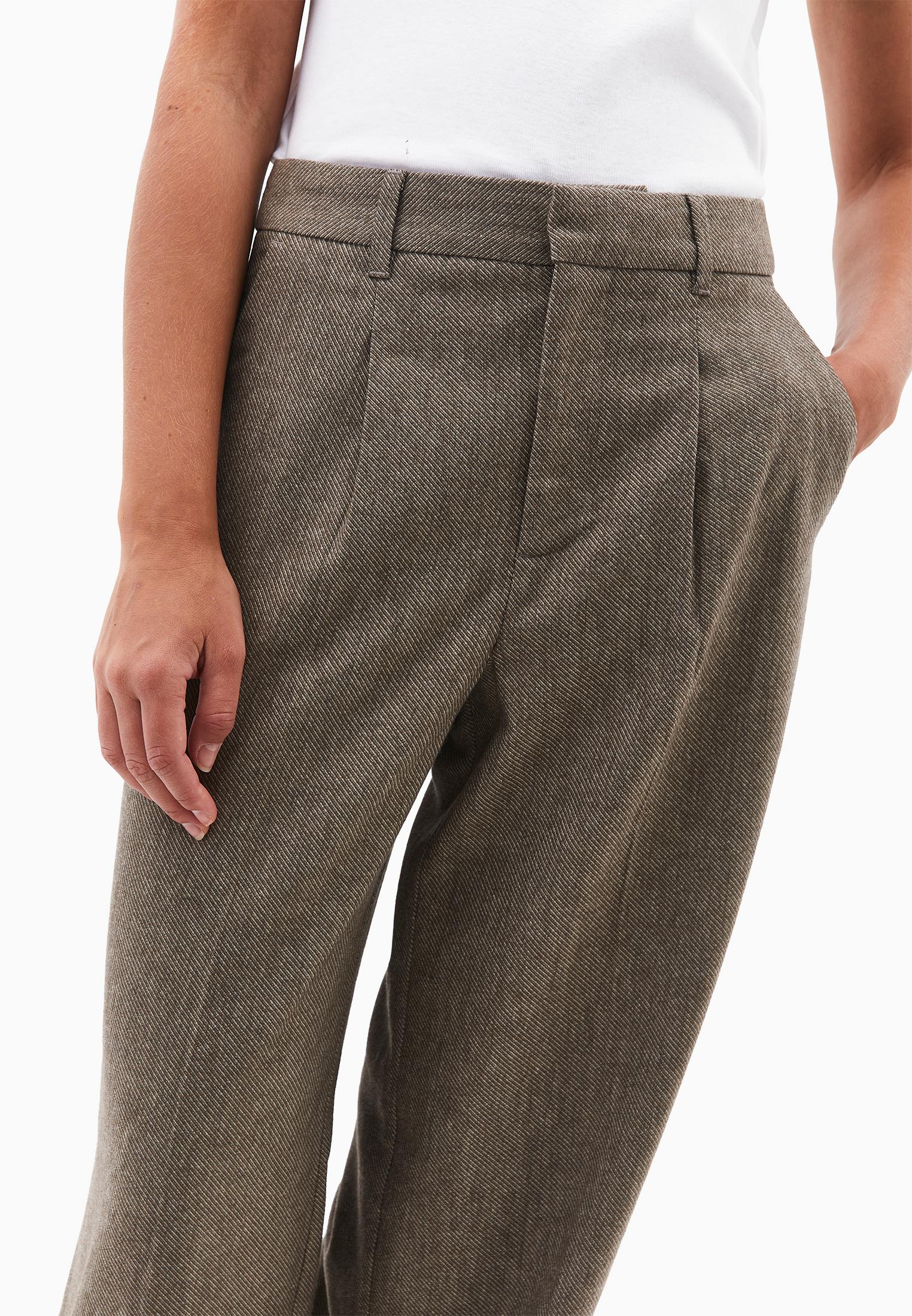 Pleated Wool Pants - FALCON