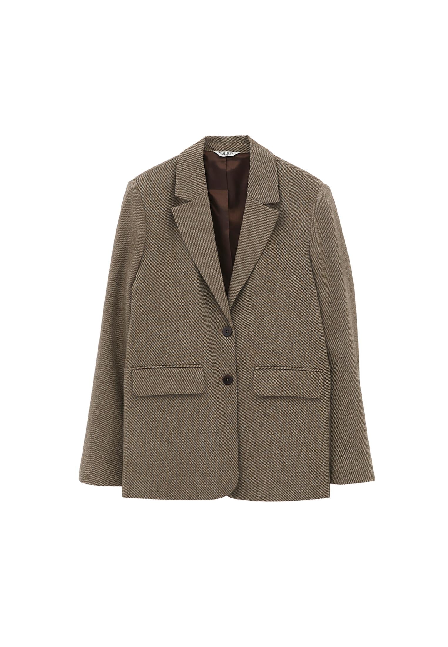 Oversize Blazer Jacket With Button Details - FALCON