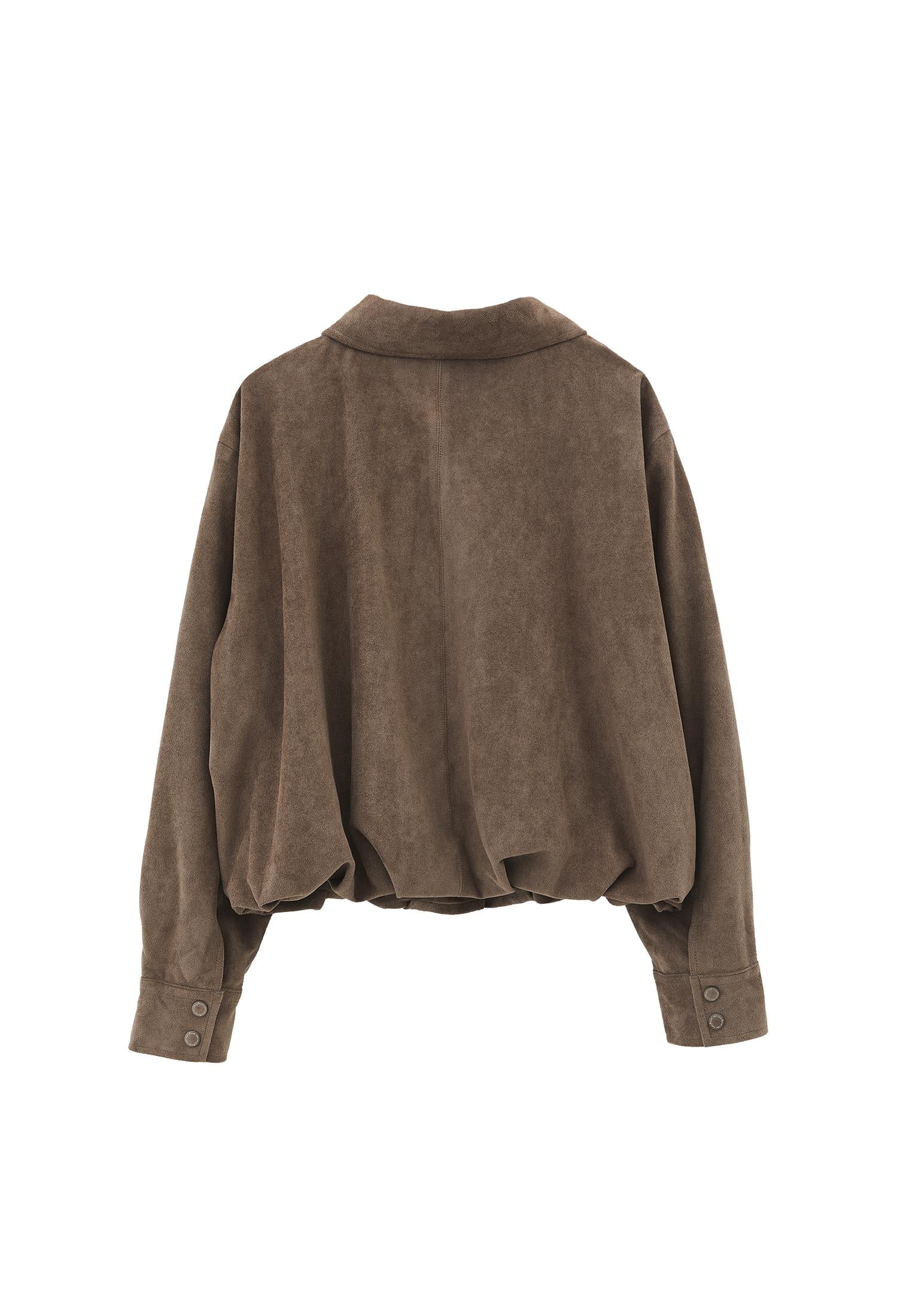 High Neck Pleated Oversize Jacket - FALCON