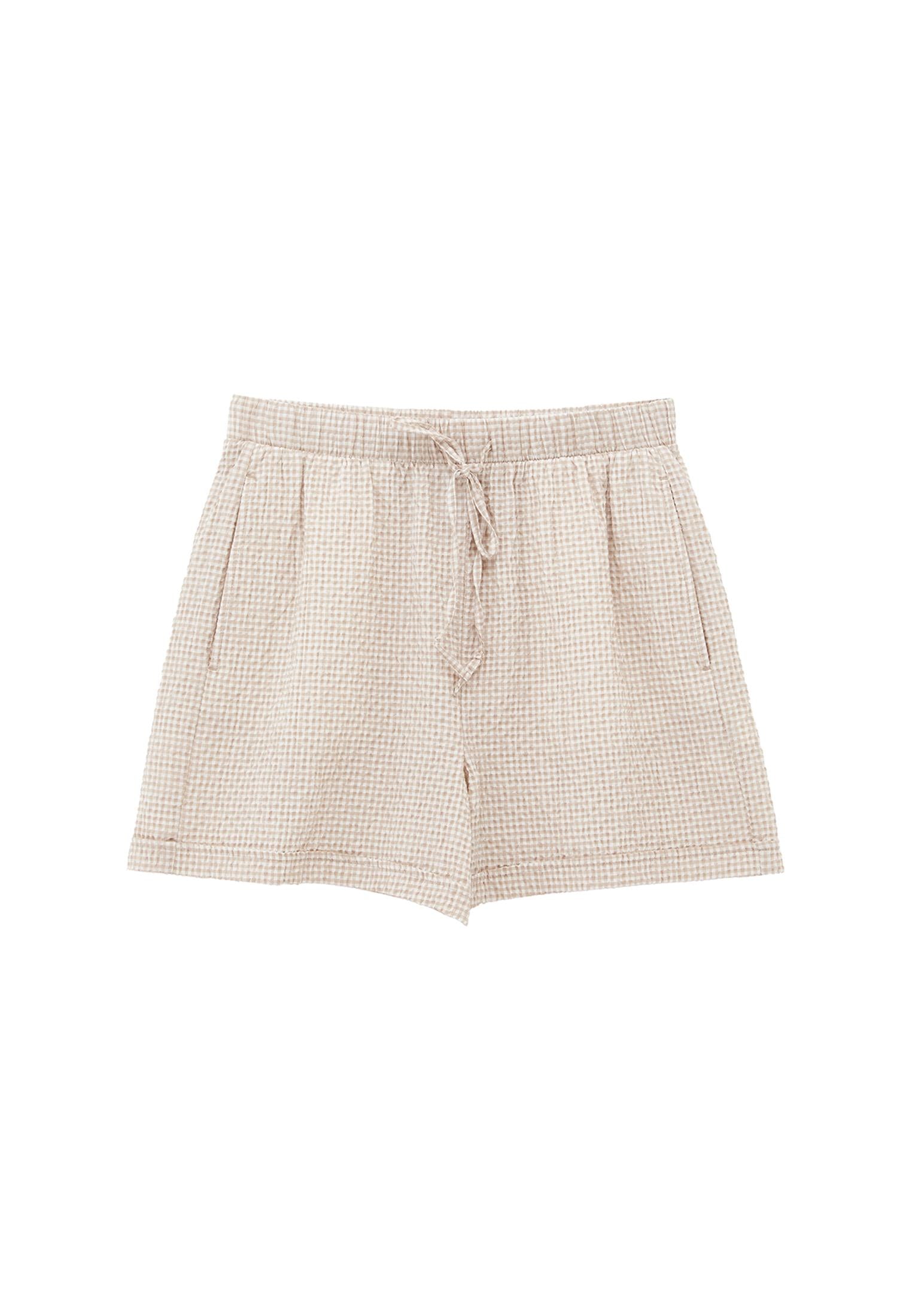 Ultra High Waist Short Shorts - FEATHER GRAY GINGHAM