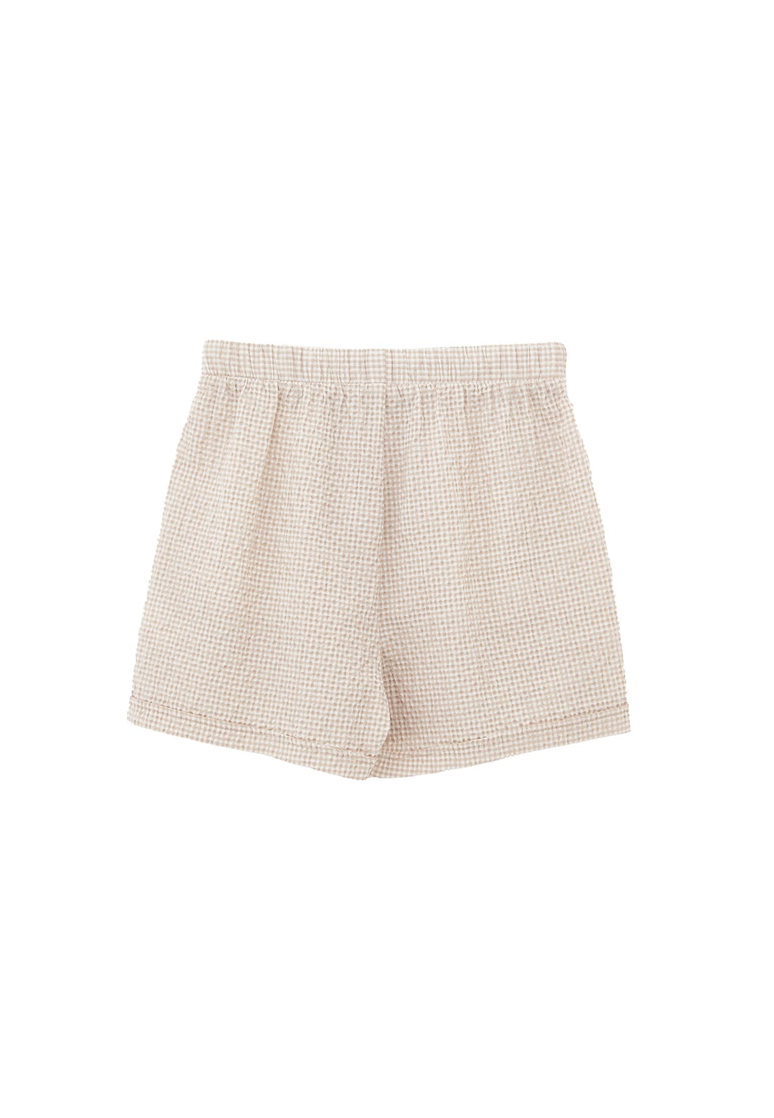 Ultra High Waist Short Shorts - FEATHER GRAY GINGHAM