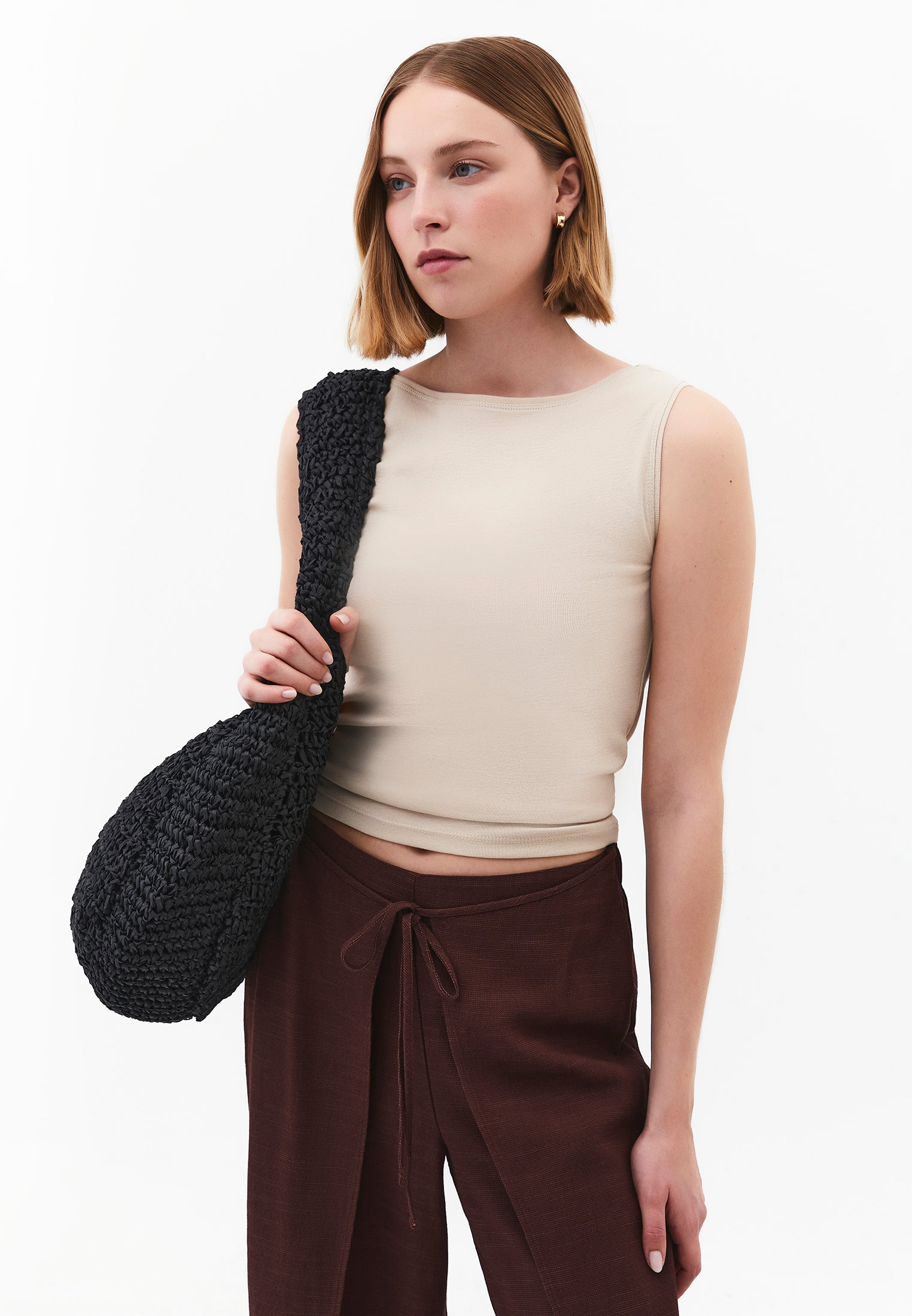 Boat Neck Tank Top - FEATHER GRAY