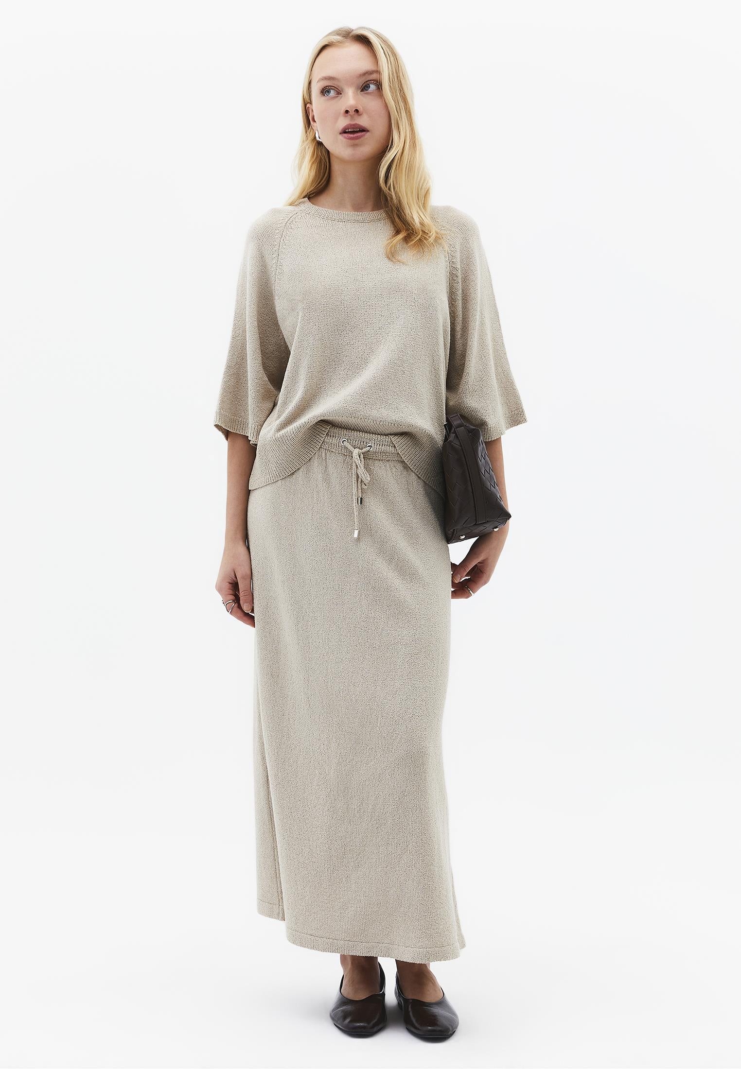 Flared Normal Waist Skirt - FEATHER GRAY