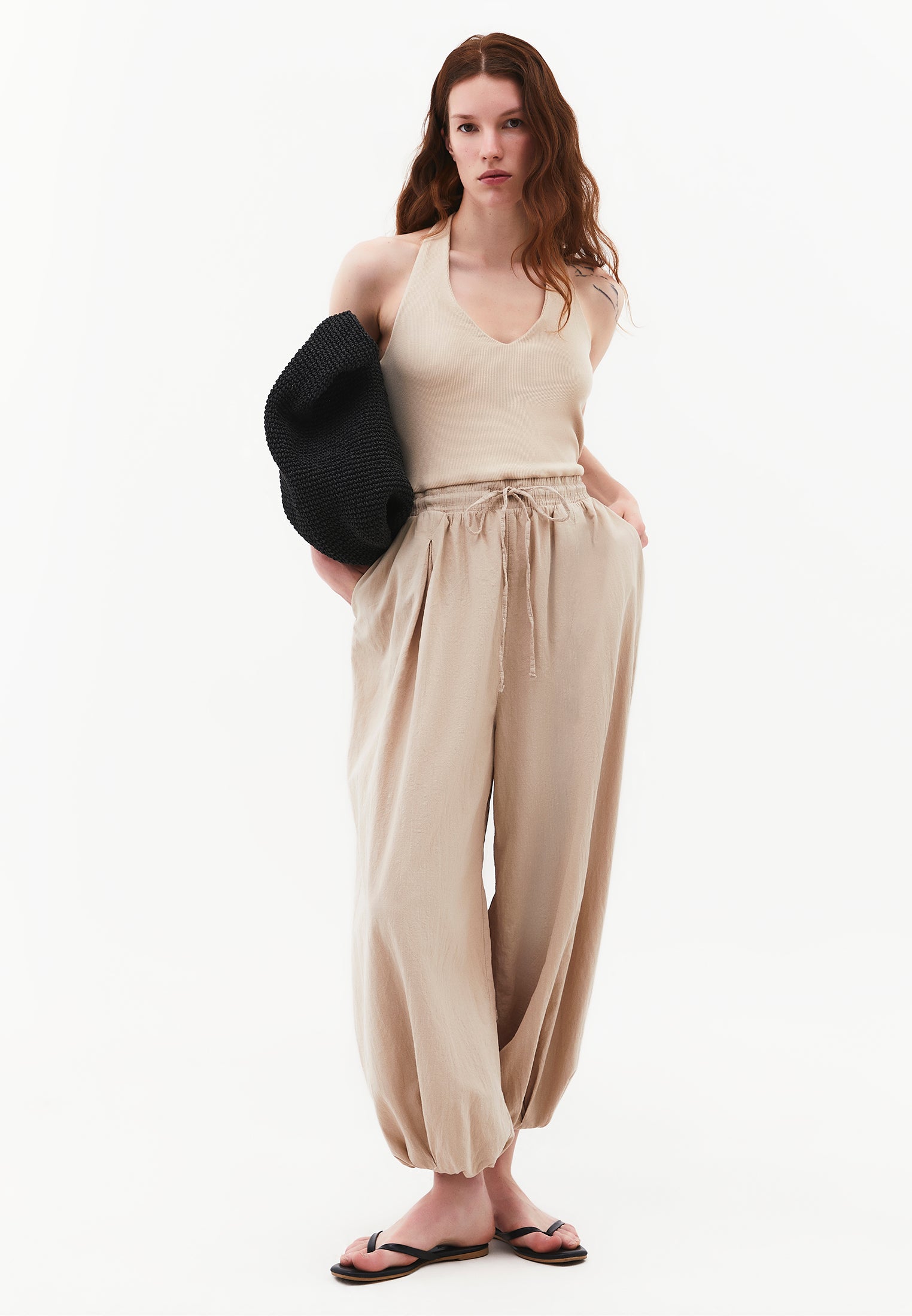 V Neck Women's Casual Jumpsuit - FEATHER GRAY